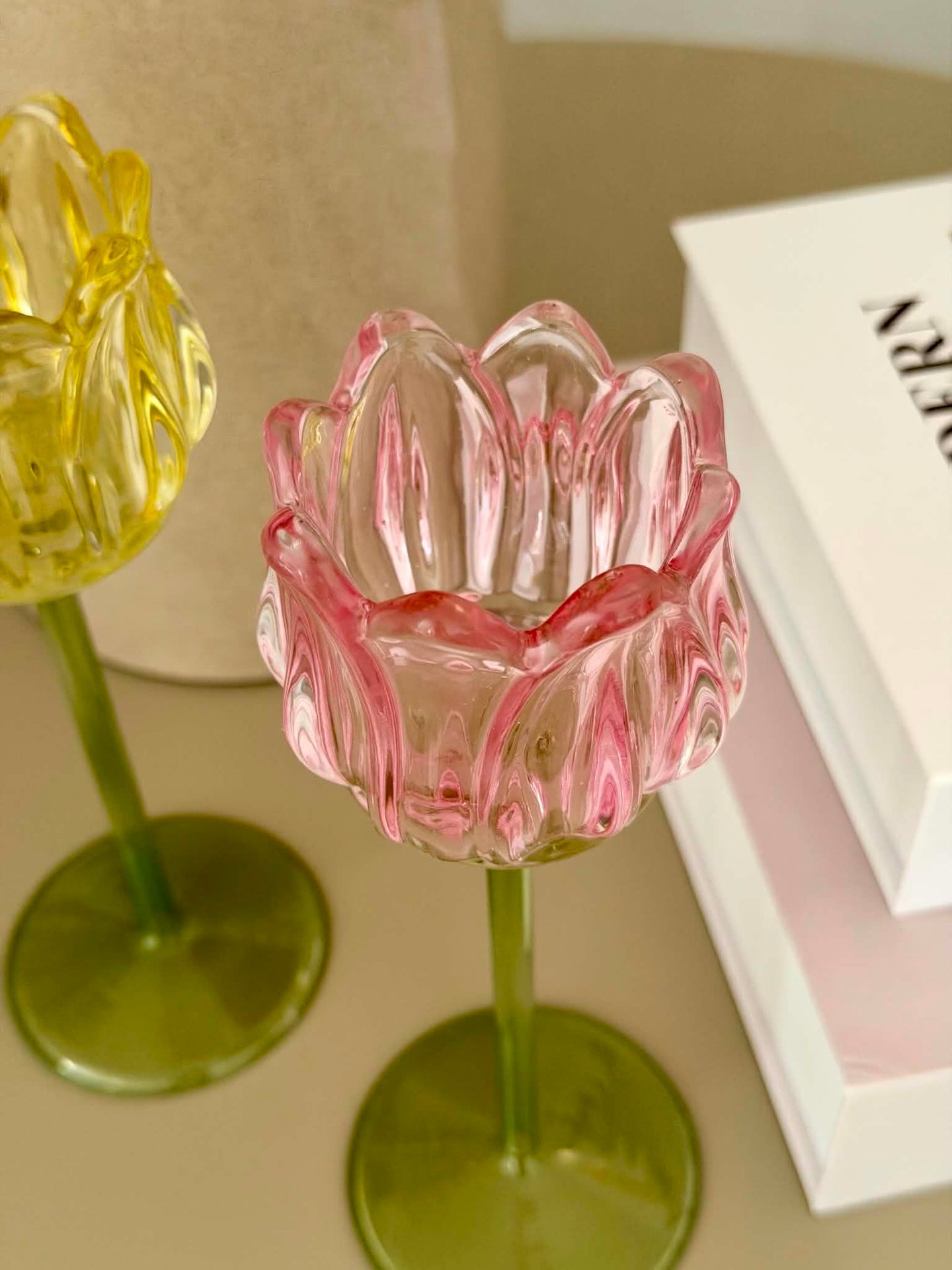 Ljusstake Tulpan - Rosa