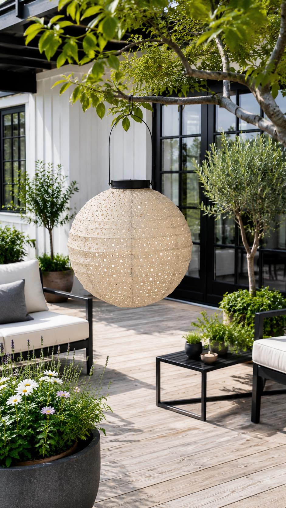 Lampa med solceller - Beige