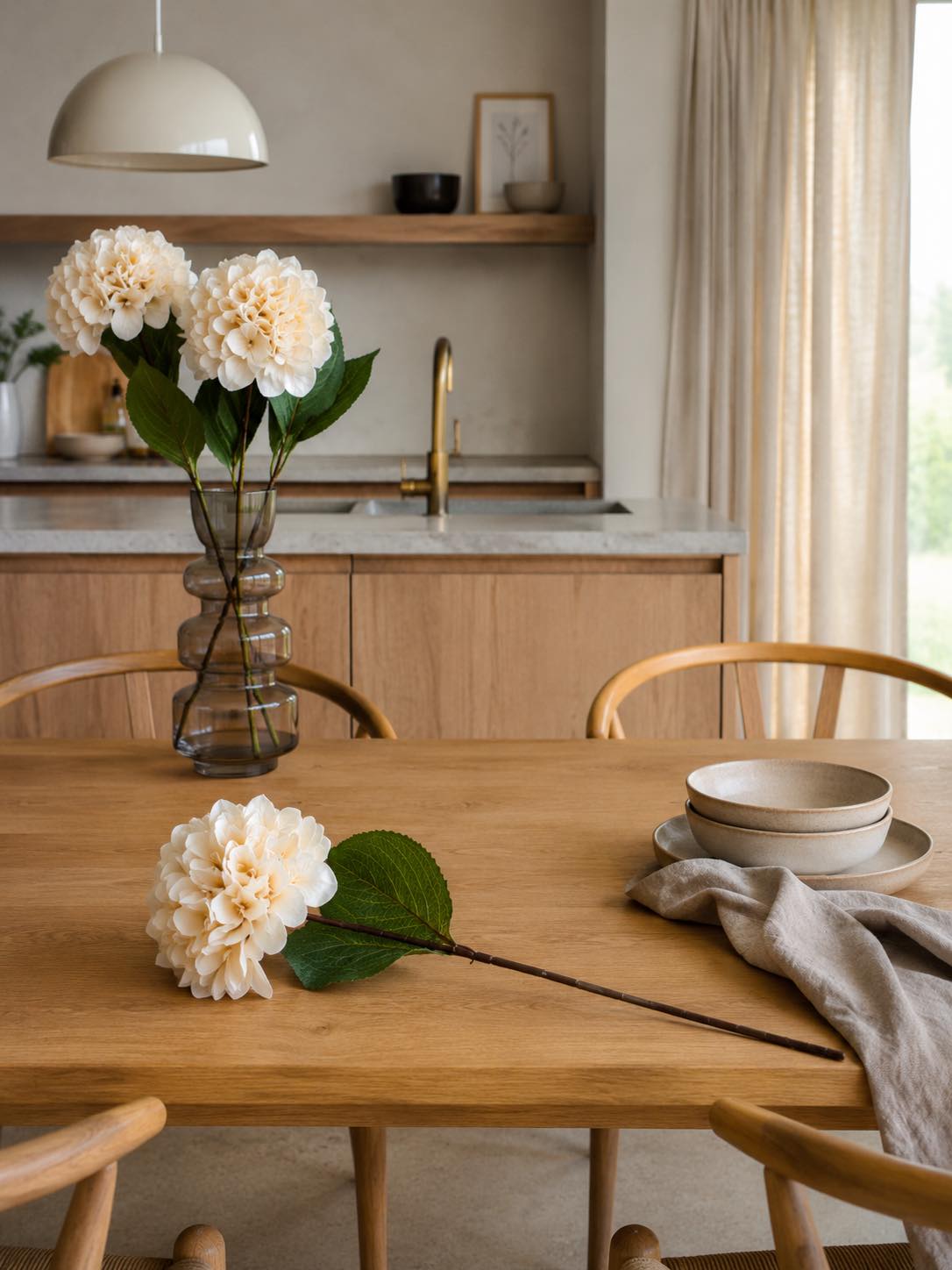 Hortensia creme - 70 cm