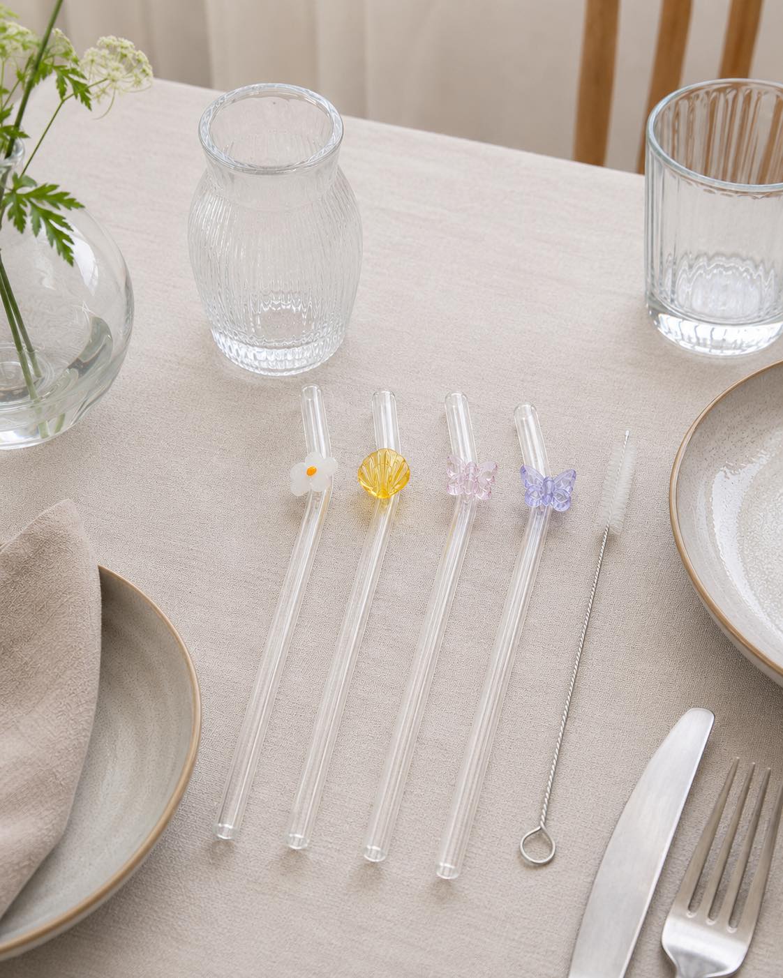 Sugrör med sött motiv - set med 5 delar