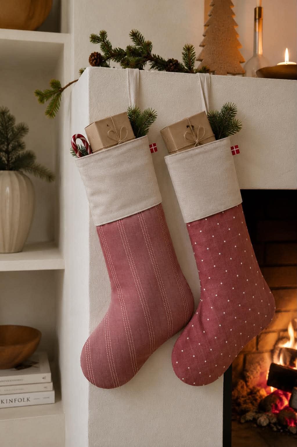 Julstrumpa med ränder