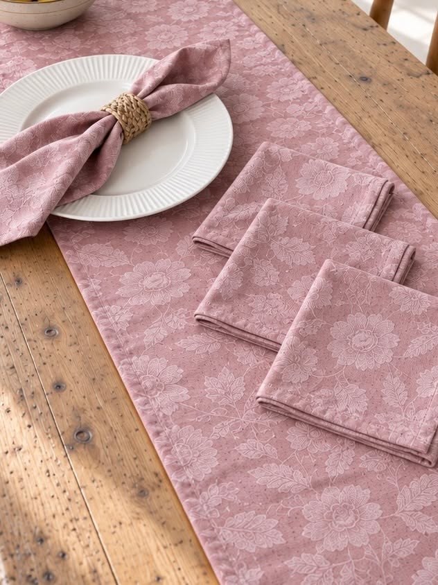 Servetter JACQUARD Rosa - 4 st