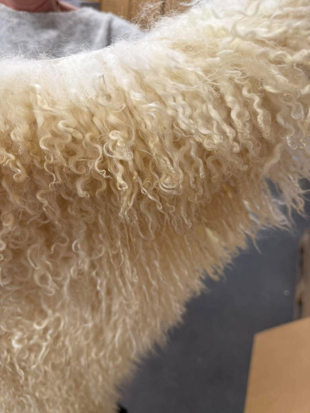 Lammeskind Curly - Nature white