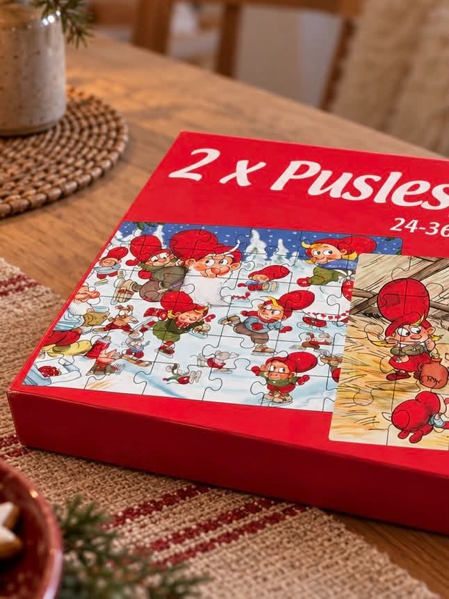 Ask med 2 pussel – Jultema
