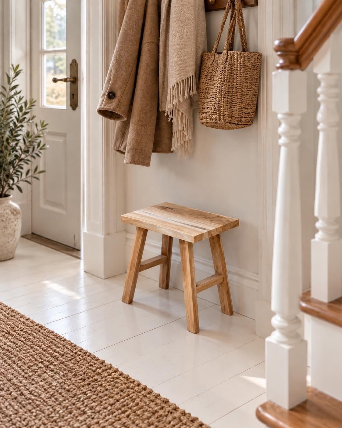 Pall i teak – naturligt trälook