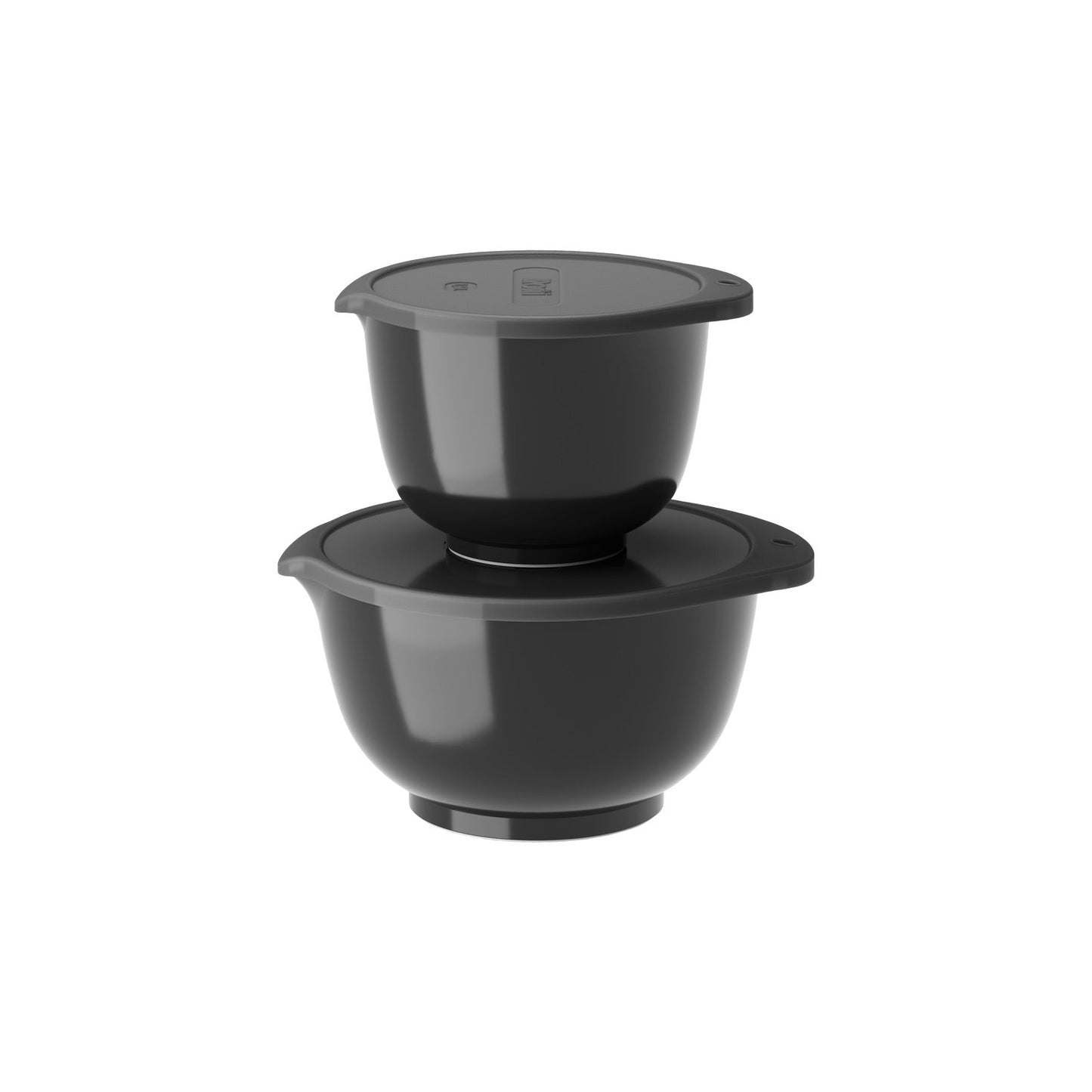Skålset - med lock - 4 delar - Svart