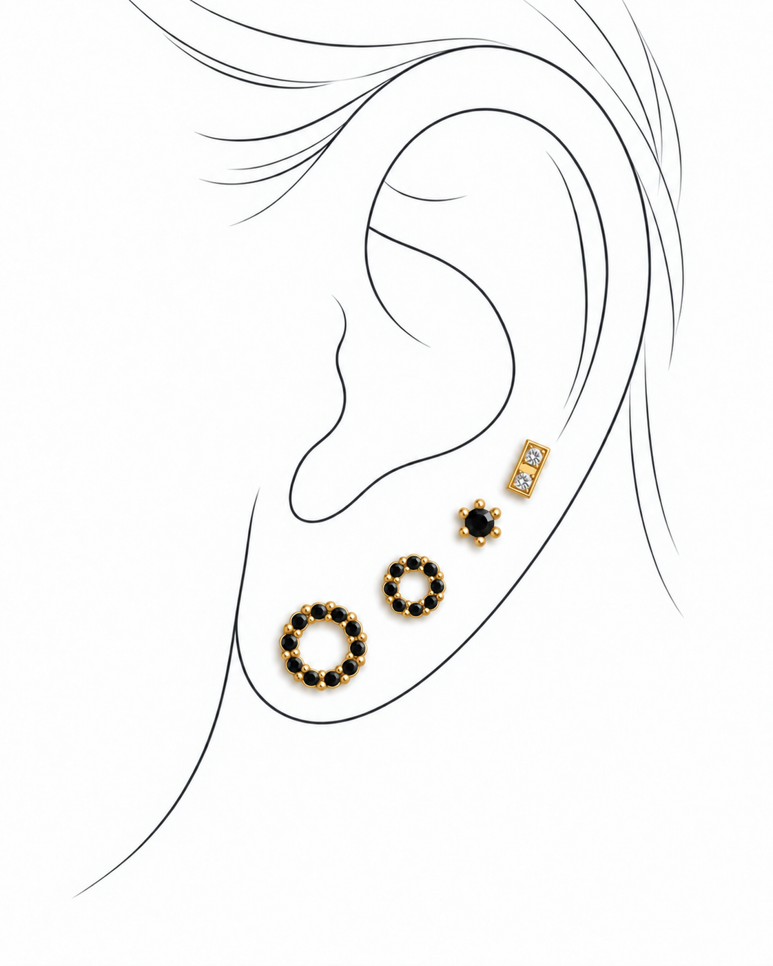 Örhängen mix 4 st - förgyllt sterling silver