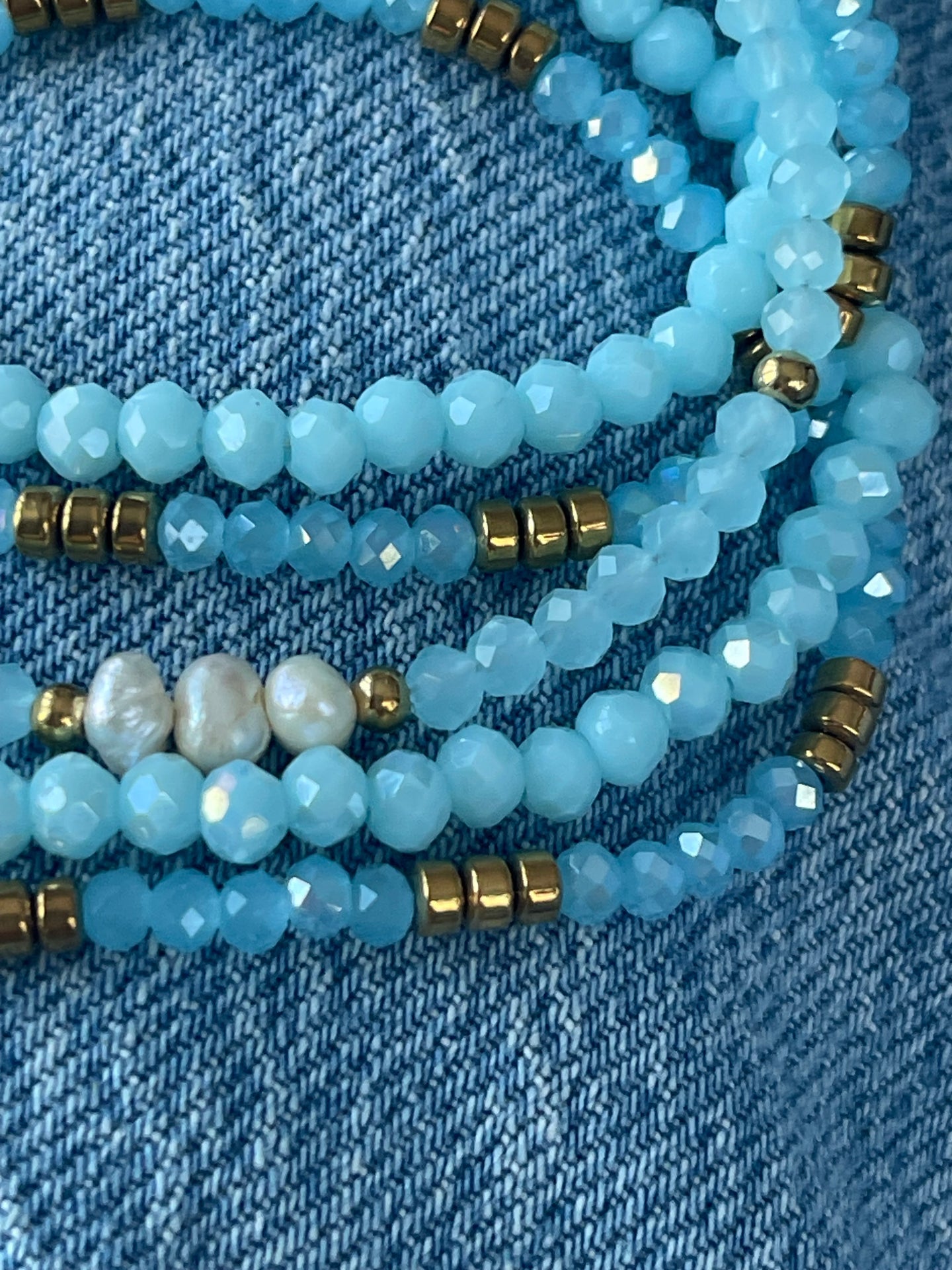 Armband MICHELLE Soft Blue / Mix - 5 st