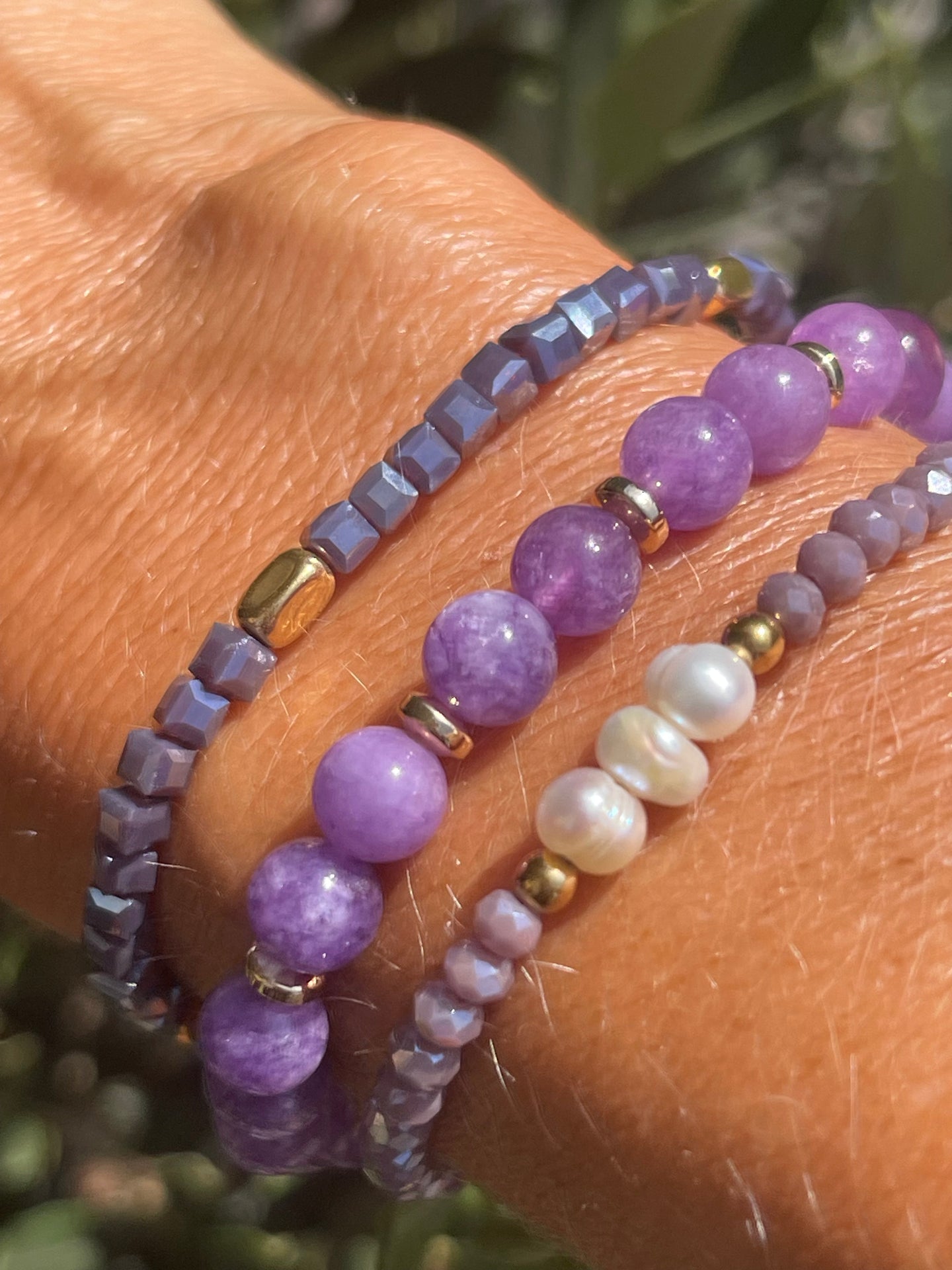 Armband GISELE Lavendel – Set med 3 st