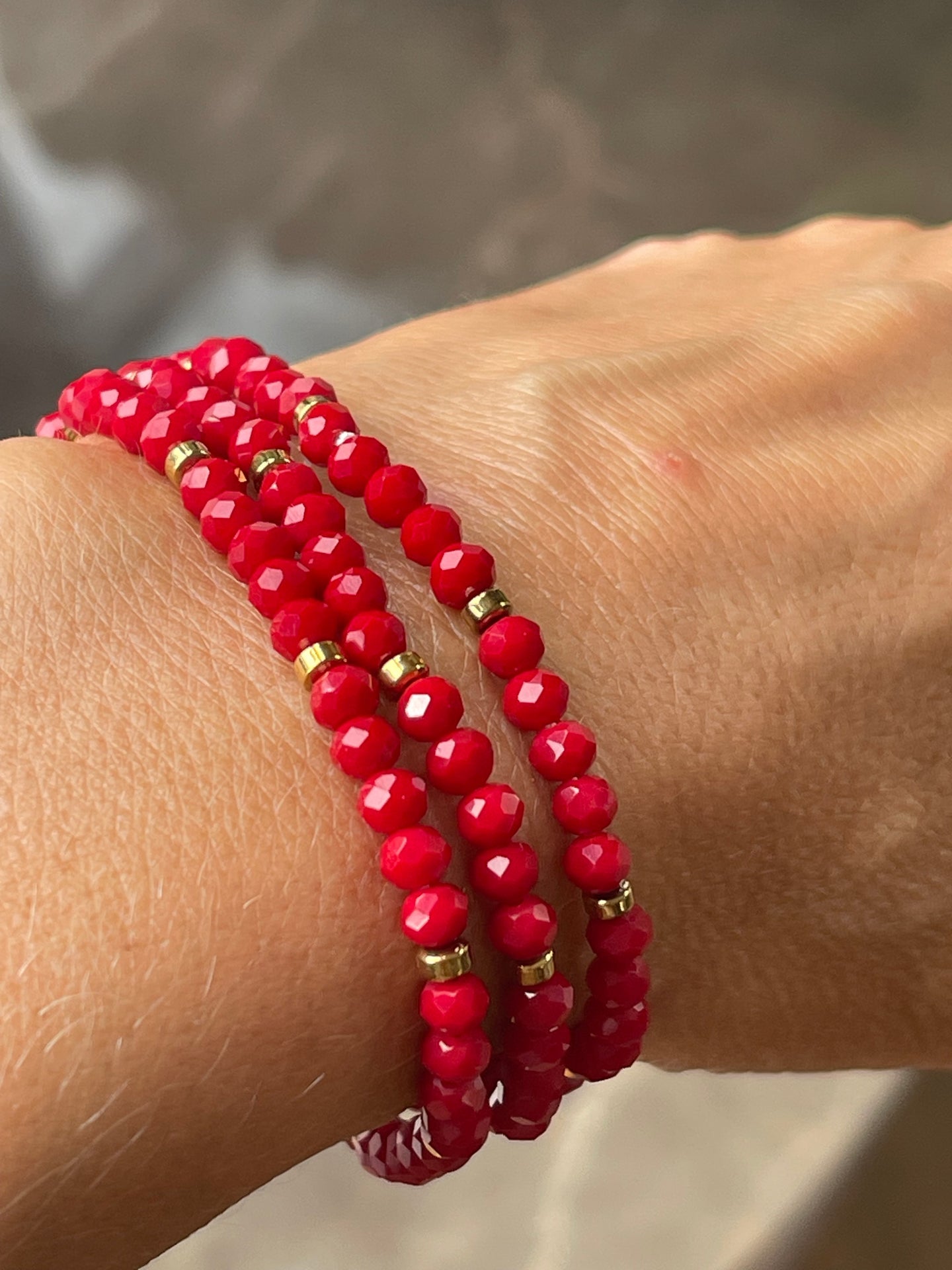 Armband Merle Röd - Set med 3 st