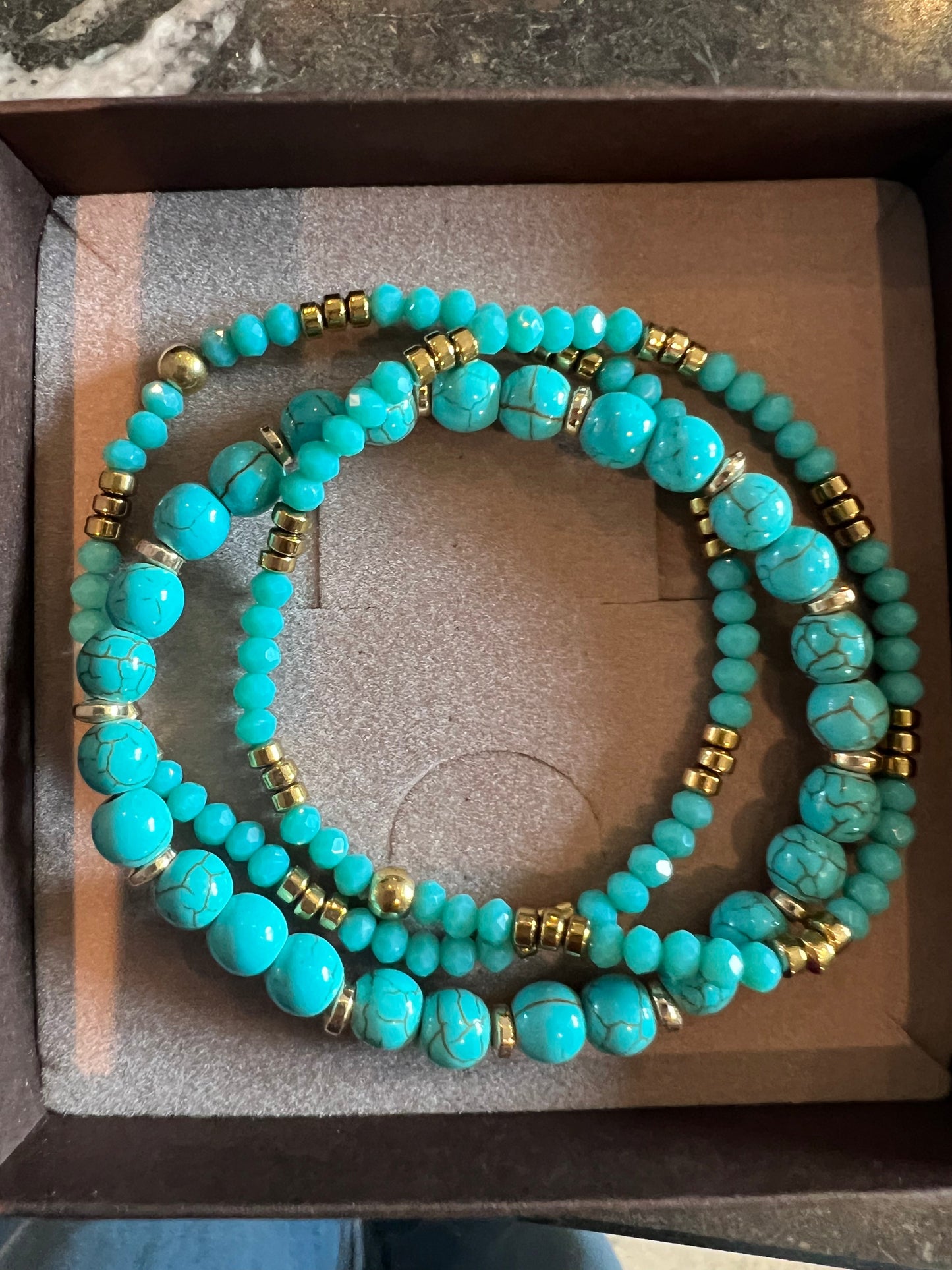 Armband Luna Turkis – Set med 3 st
