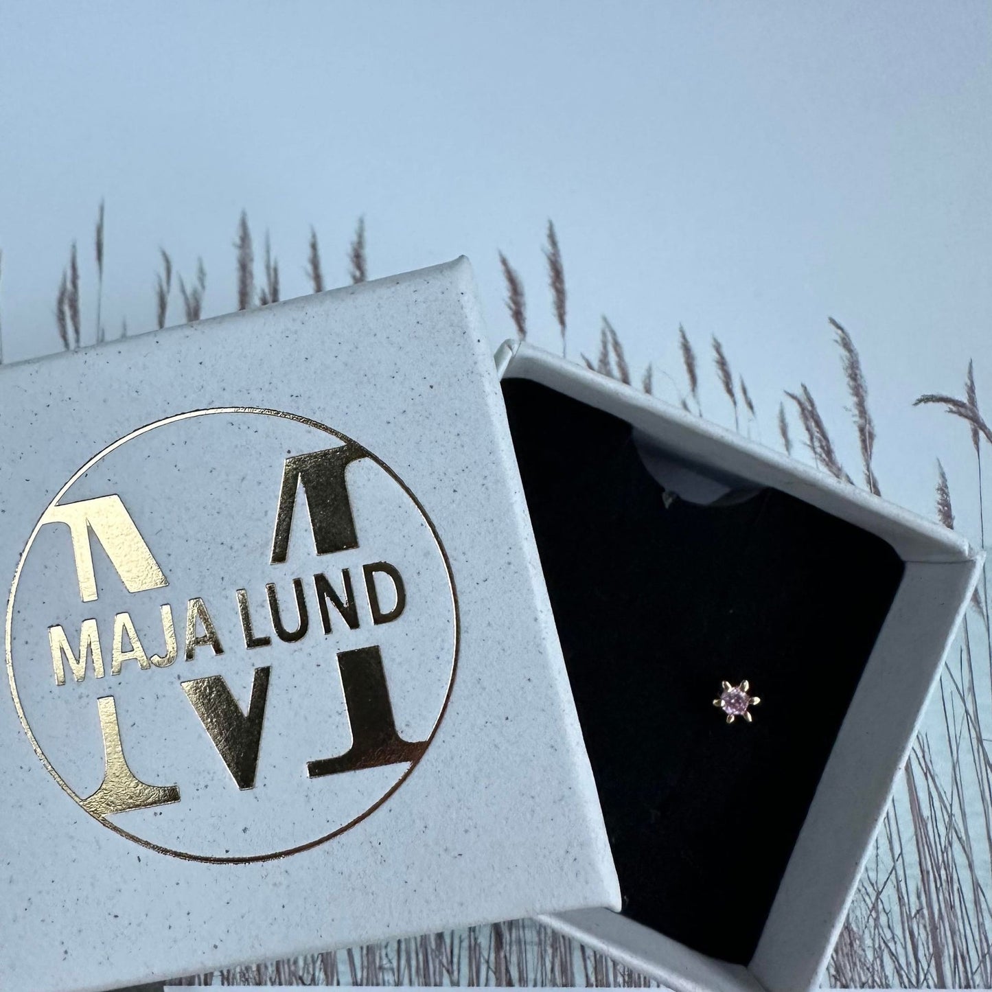 Örhänge Single GIA Pink 18K förgyllt – 1 st