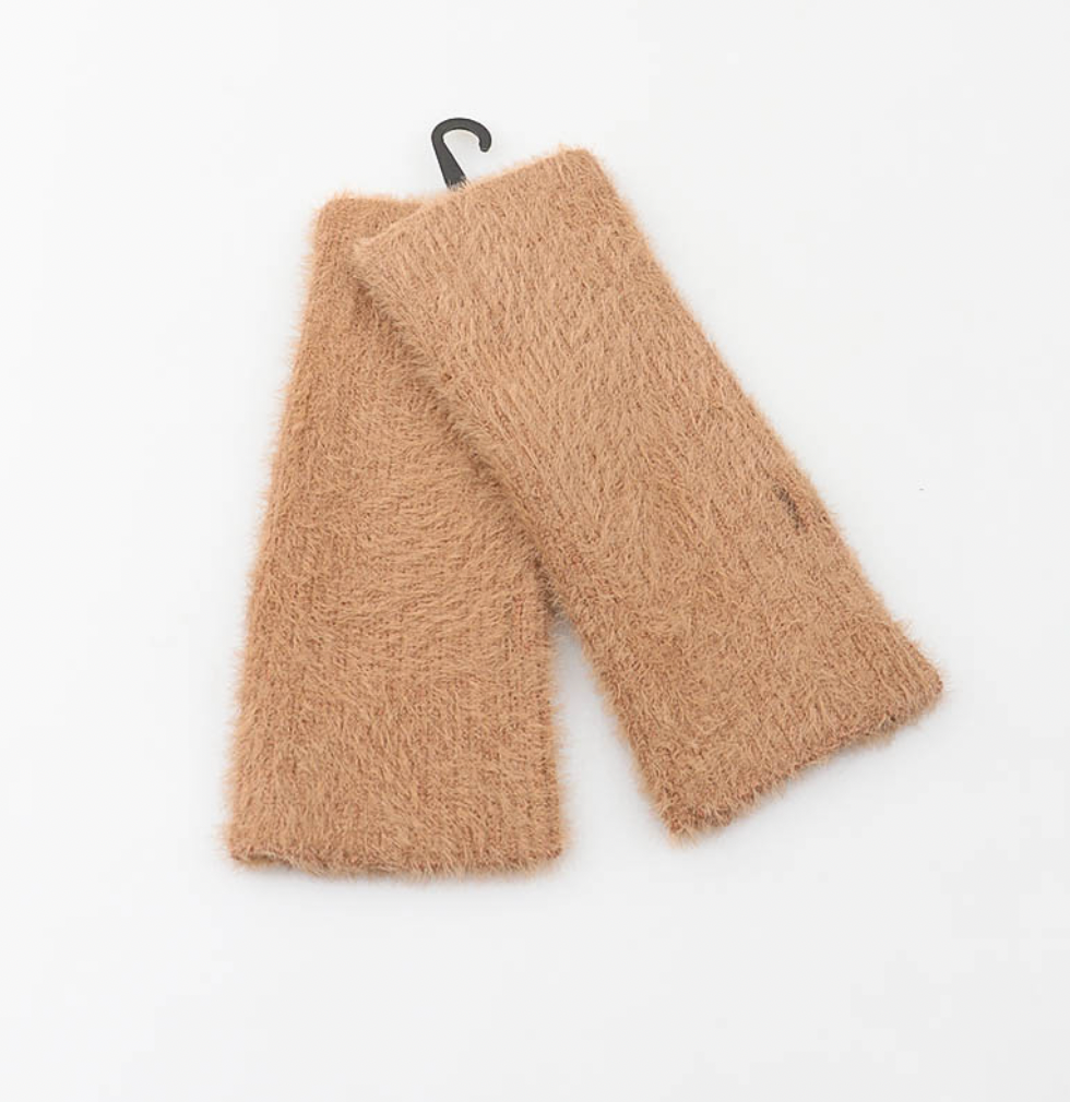 Handskar - Beige plysch