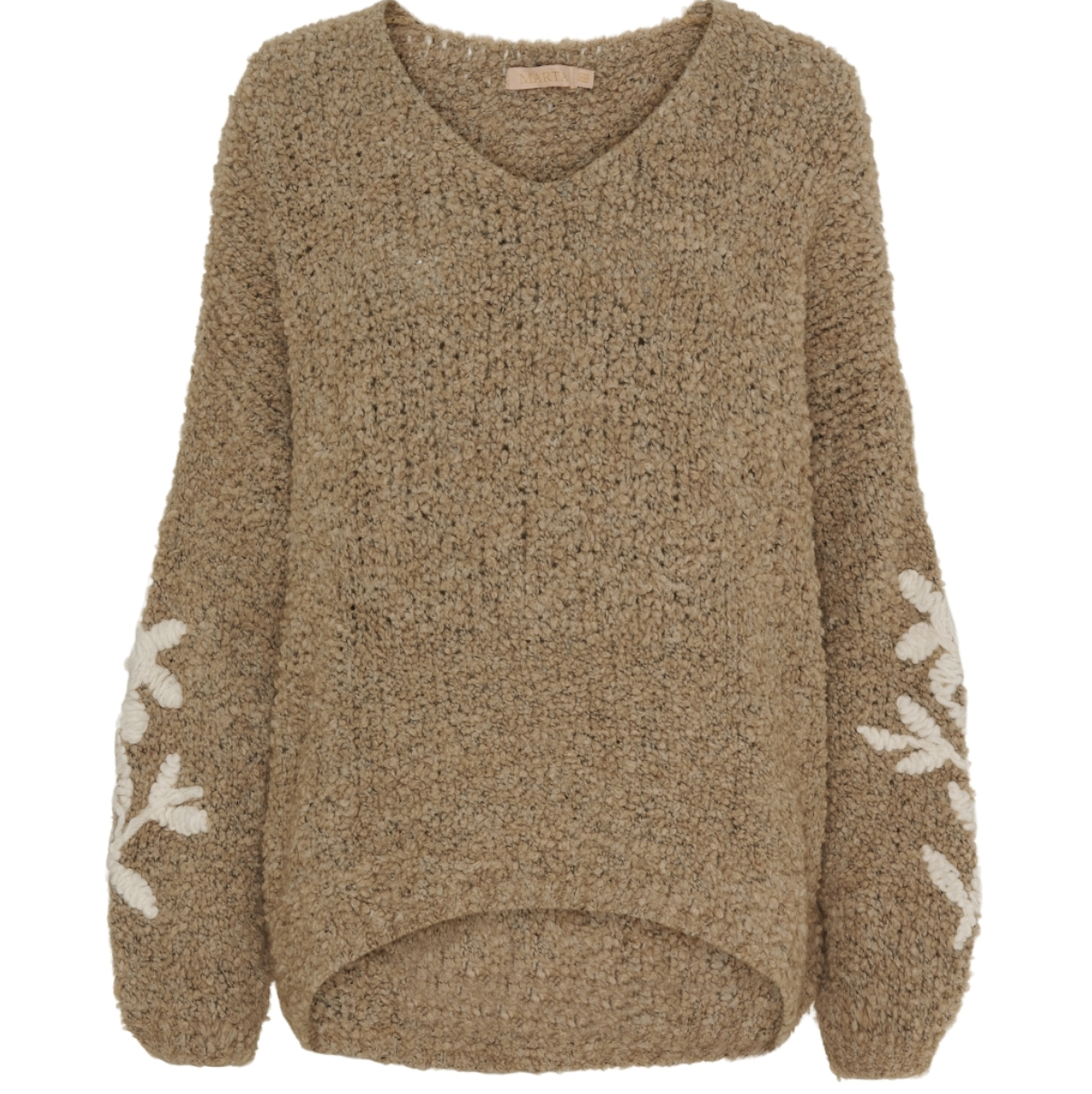 Stickad Almond Beige