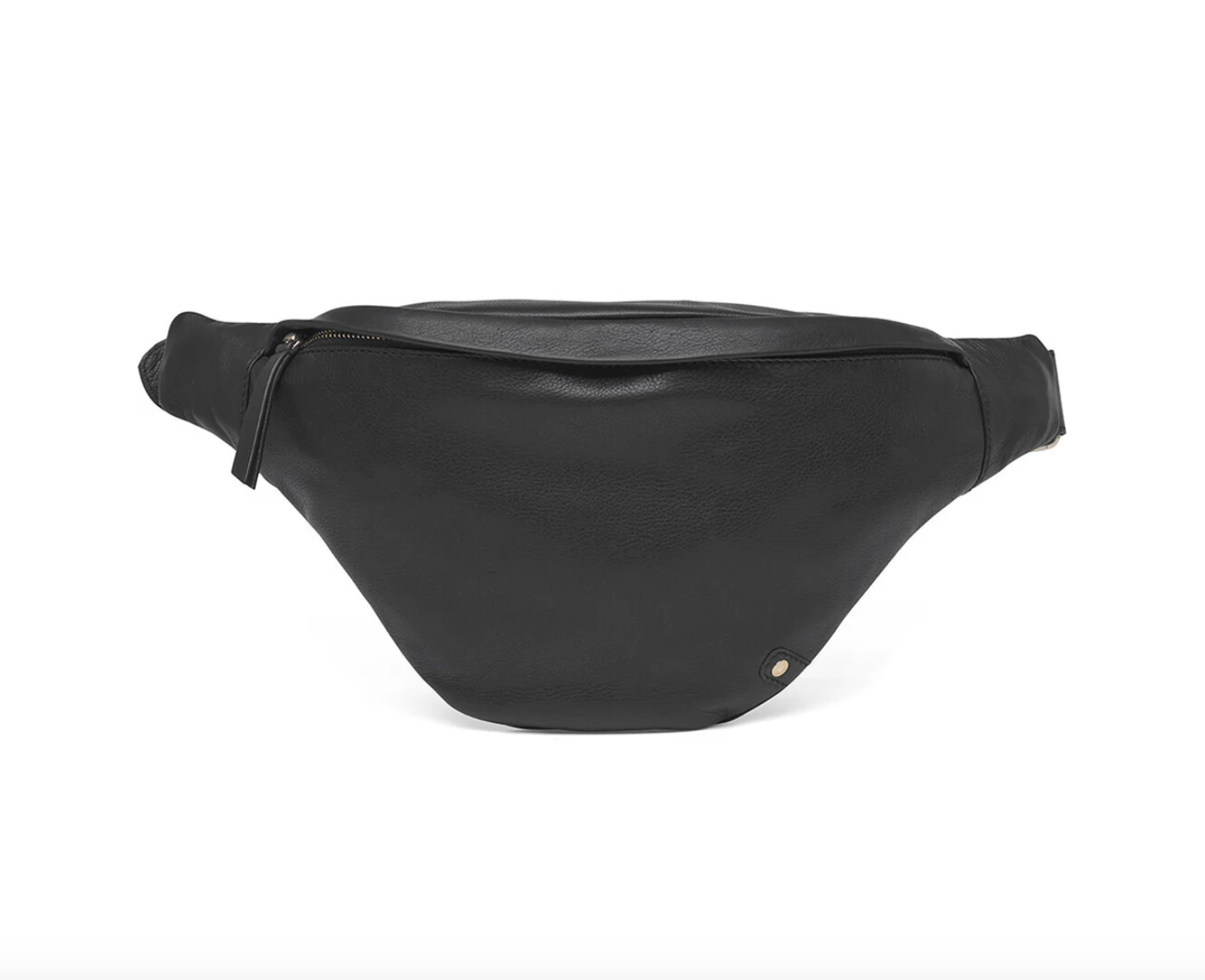 Bumbag med spänne - Black leather