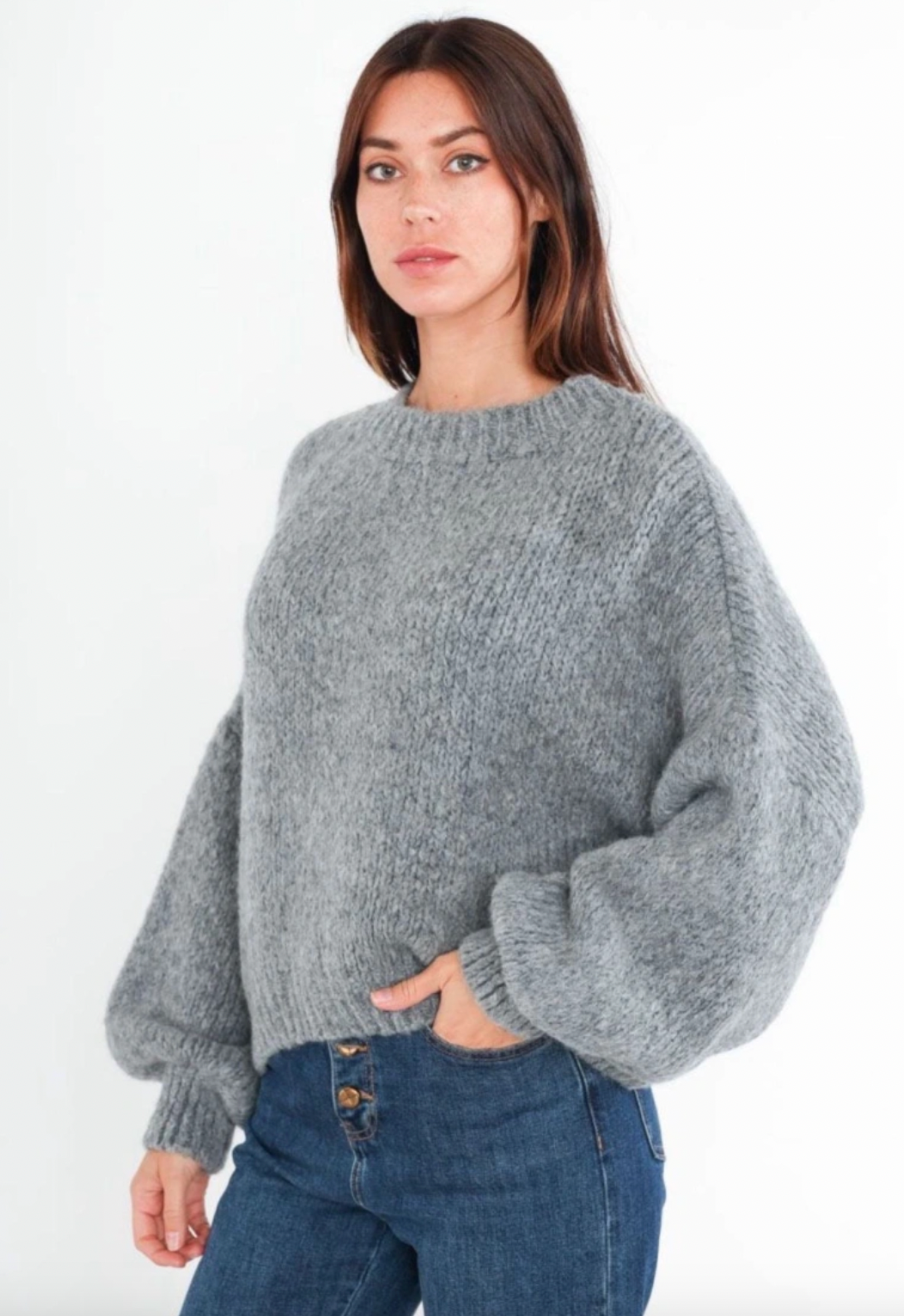 Stickad SANDY - Grey