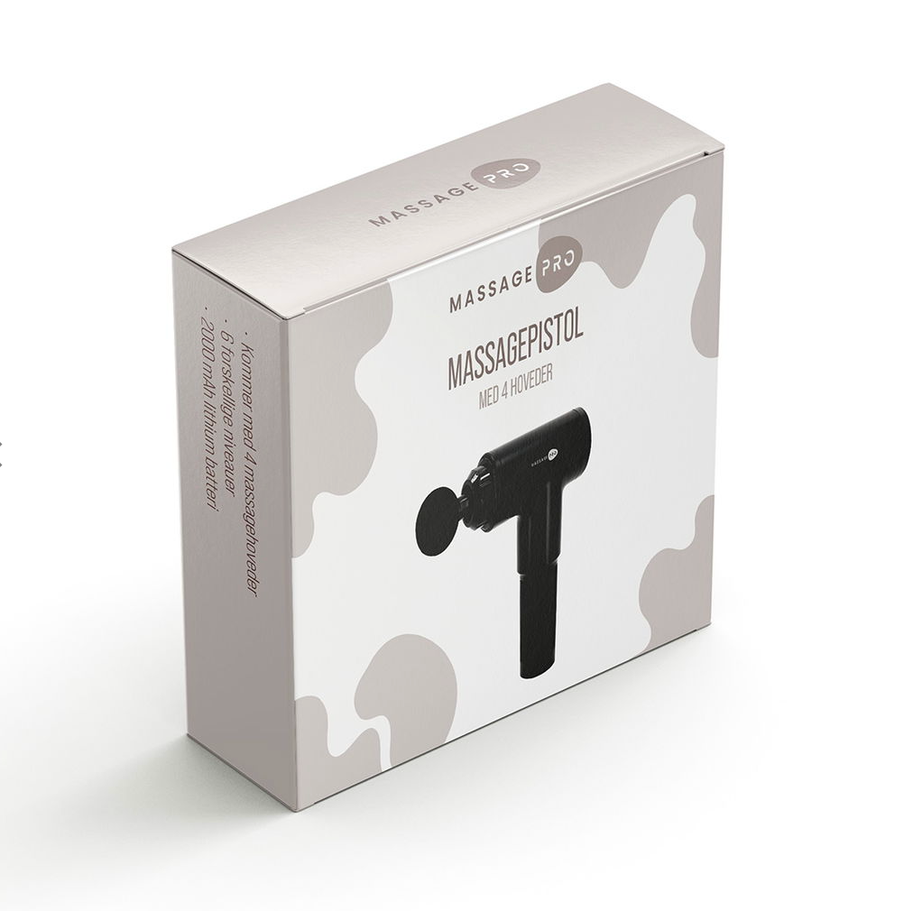 Massagepistol med 4 huvuden