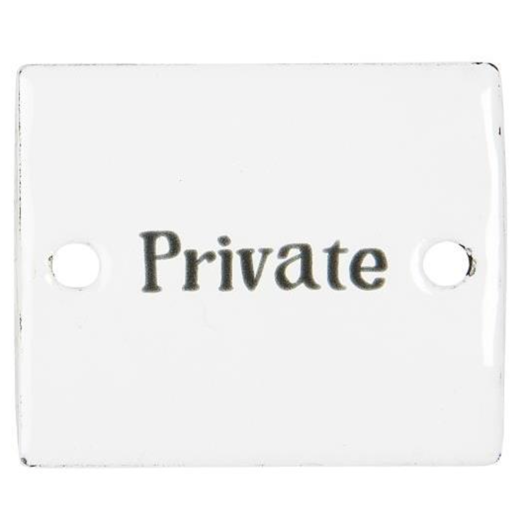 Emaljskylt Private