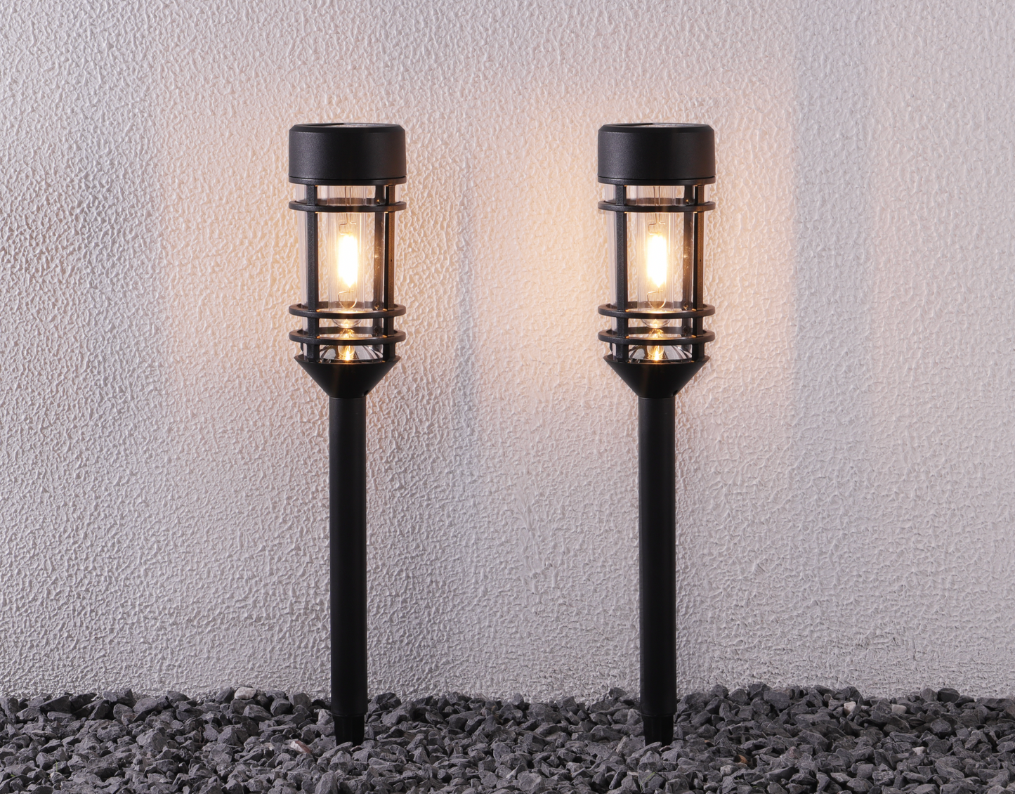 Trädgårslampa NERO med solcell – Set om 2 st.