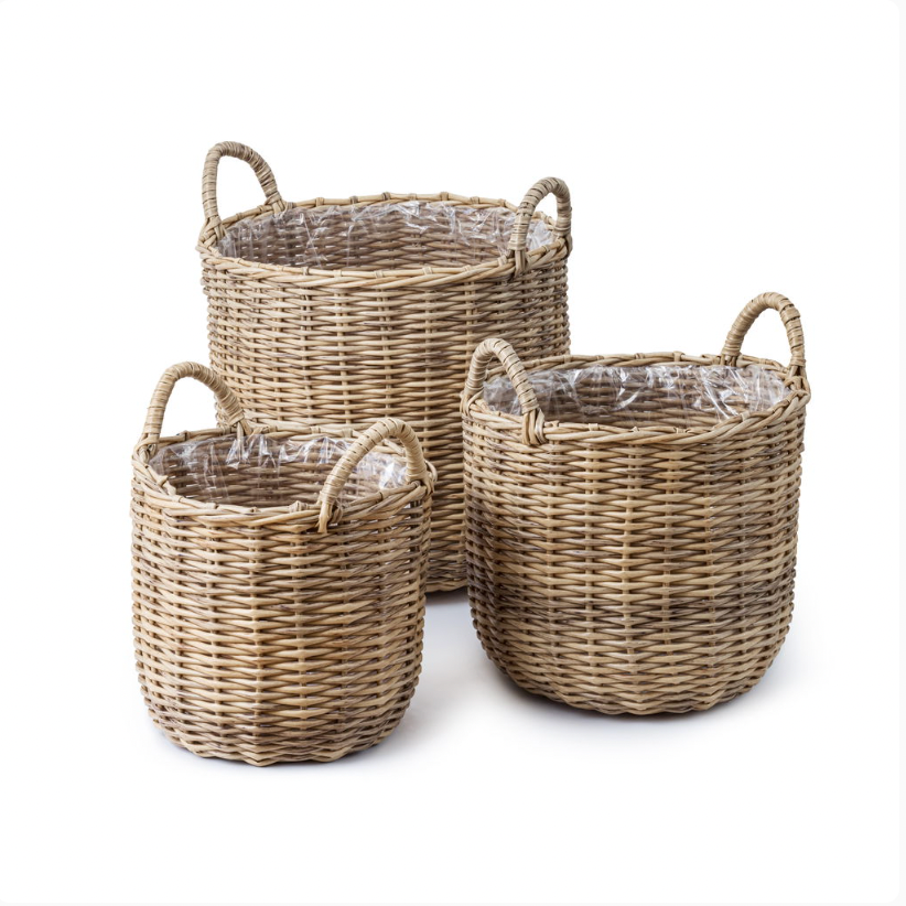 Växtkorgar i naturmaterial - 3 st