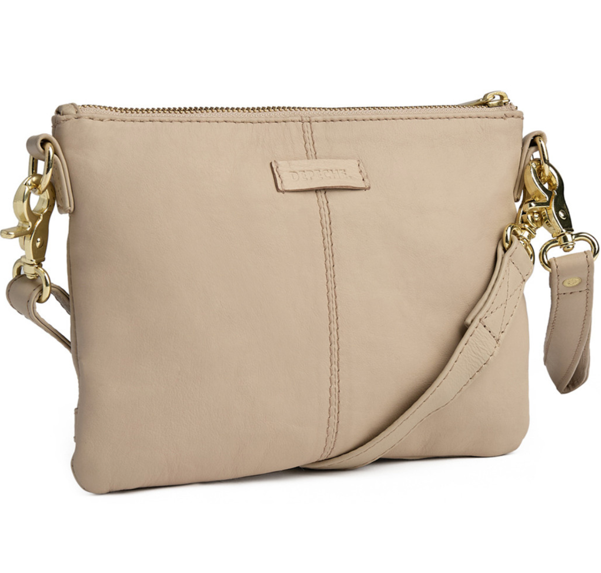 Vacker väska / clutch - Mjuk sand