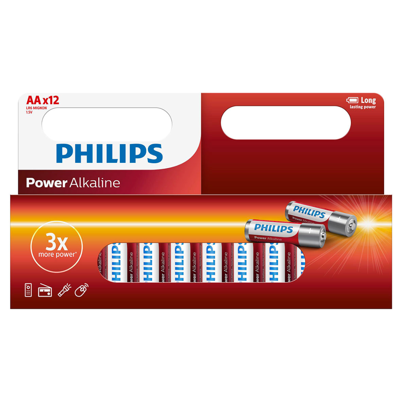 Batterier Philips - AA paket med 12 st