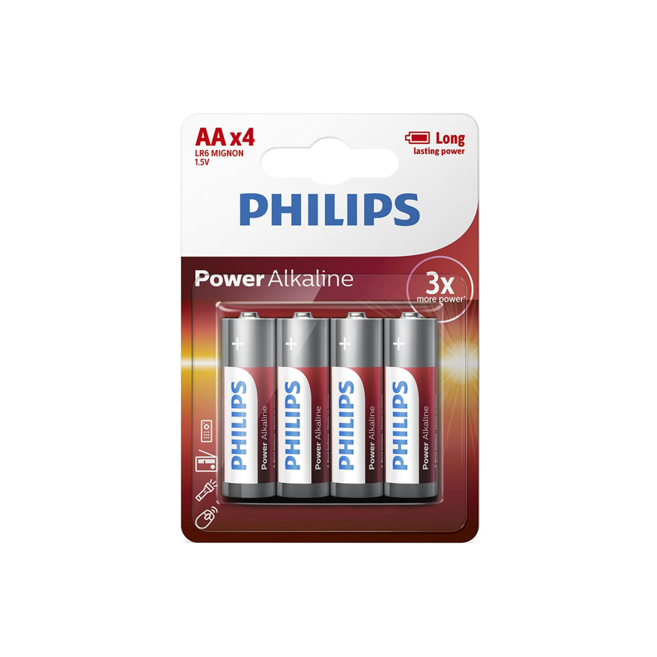 Batterier Philips - AA-paket med 4 st.