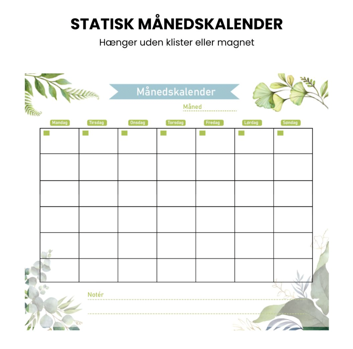 Statisk månadskalender