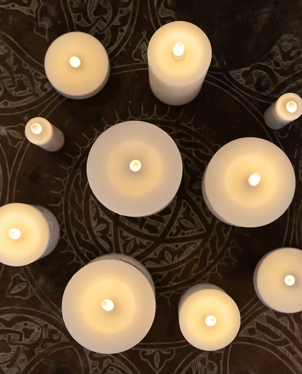 Blockljus Vit - Flera storlekar