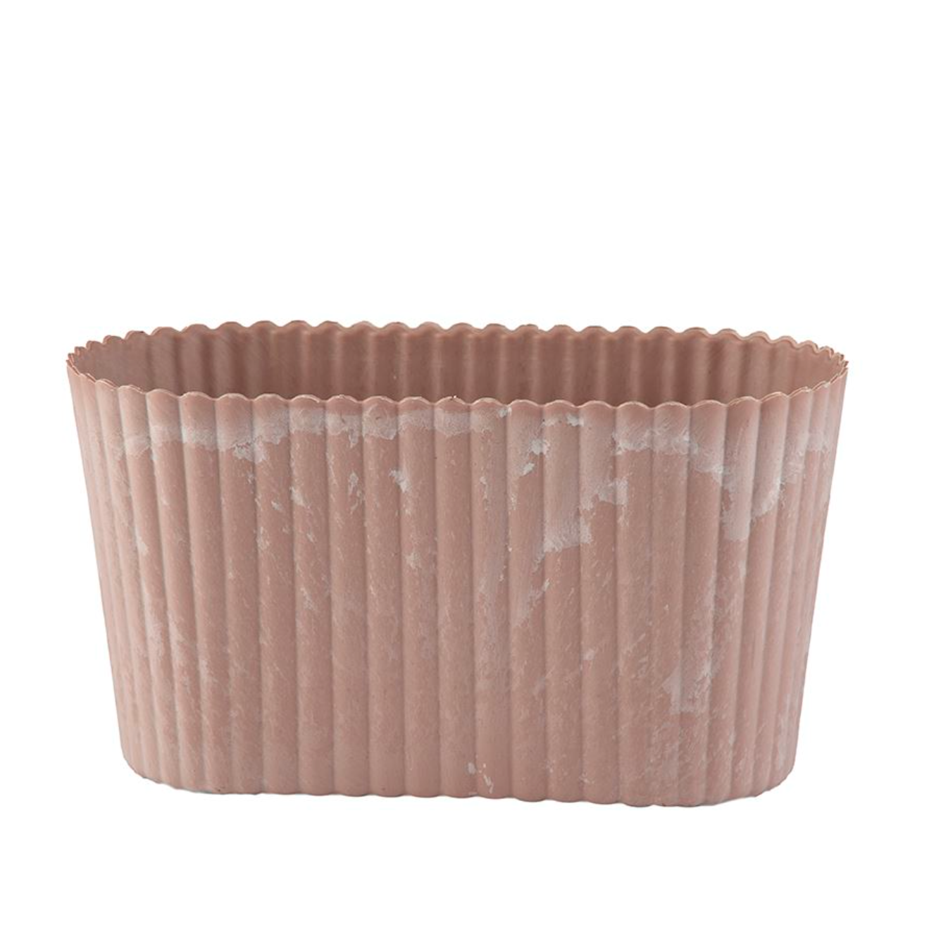 Avlång kruka i betong-look - Rosa