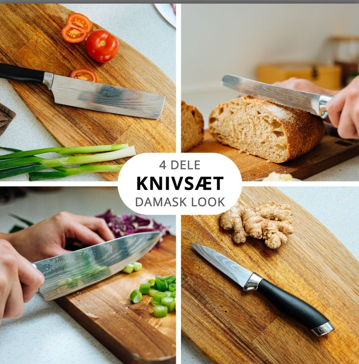 Knivset 4 delar - Damask look