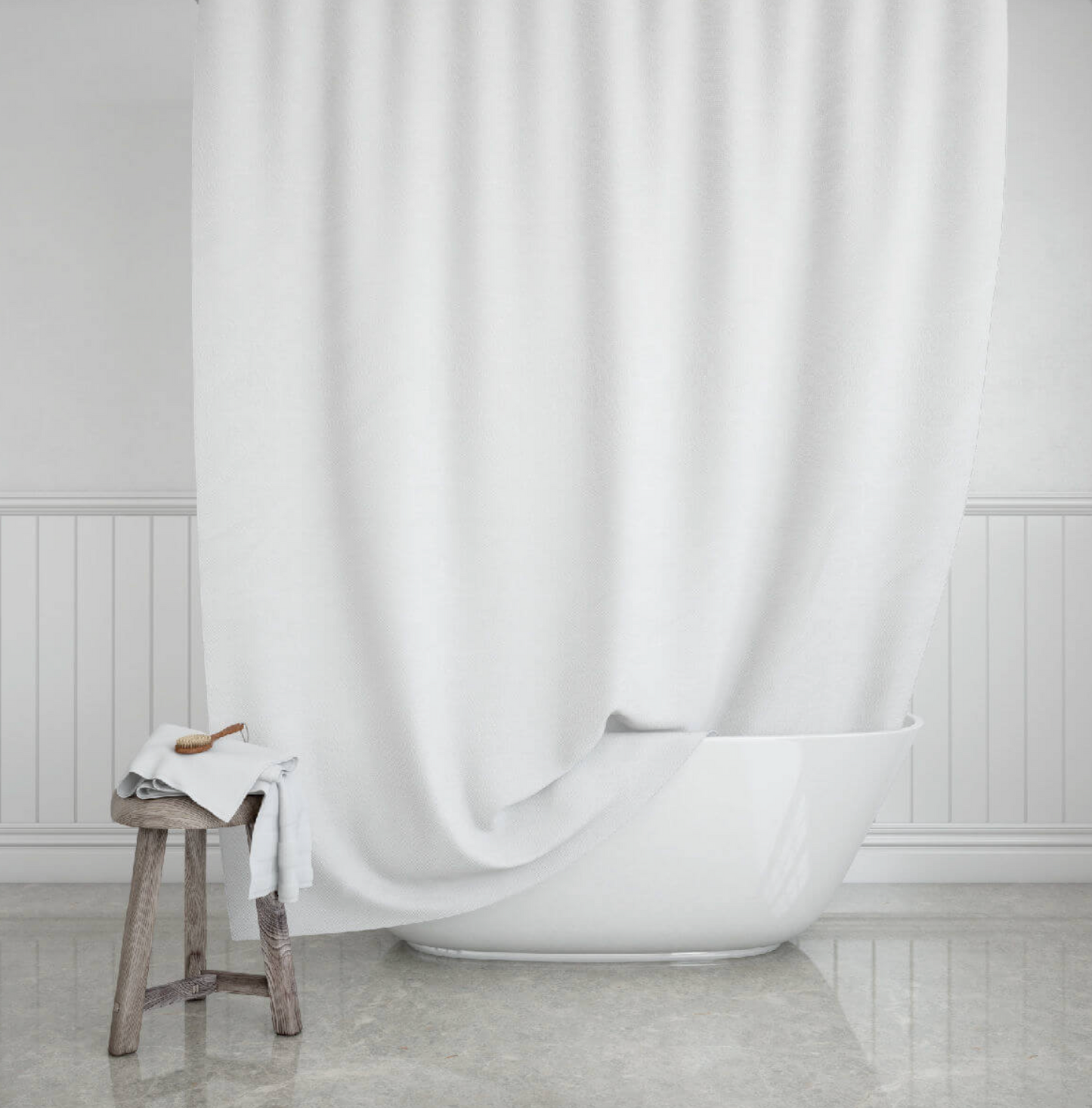 Duschdraperi Estia white - 180x200