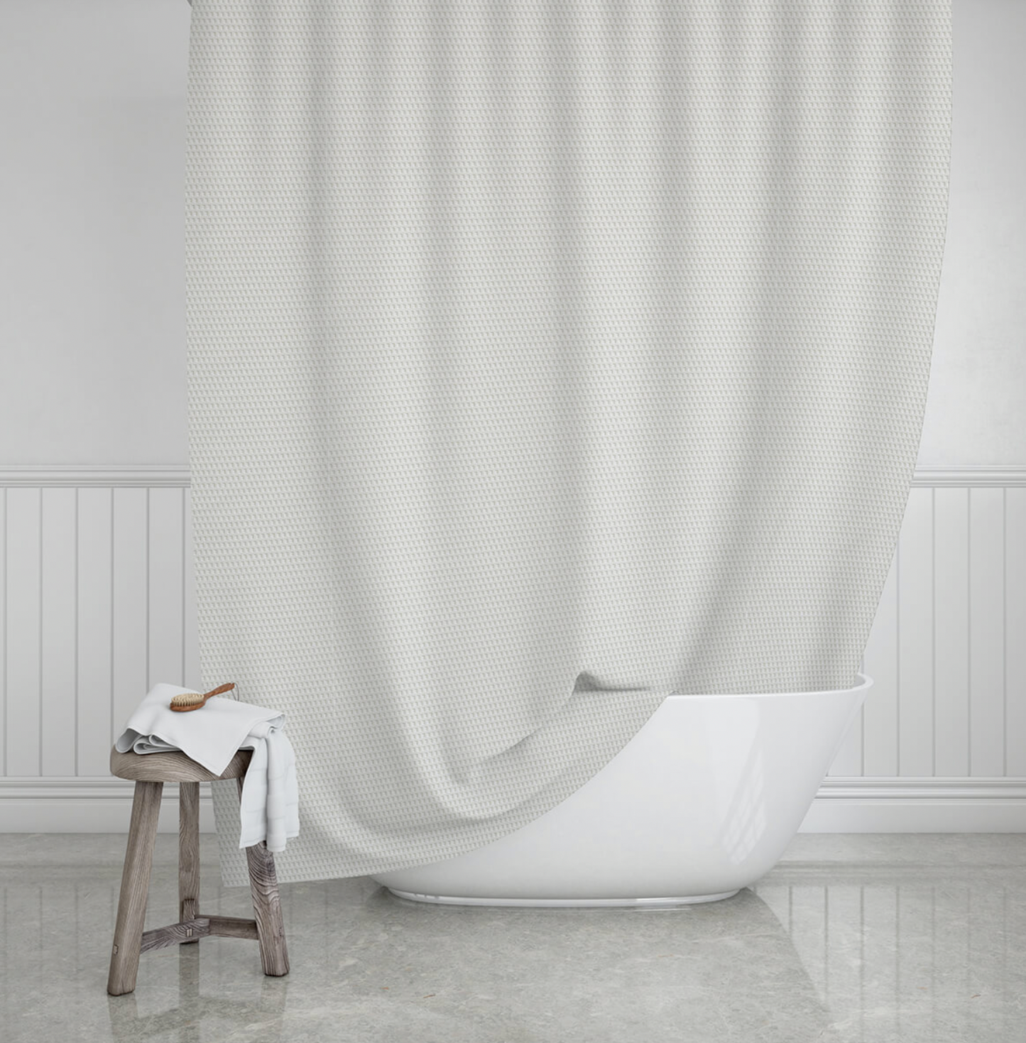 Duschdraperi Camellia white - 180x200