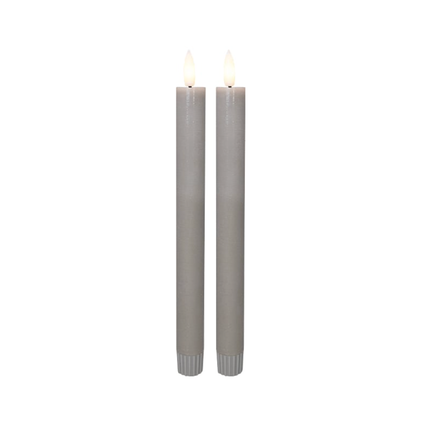 LED Stakljus konisk - Grå 24,5 cm