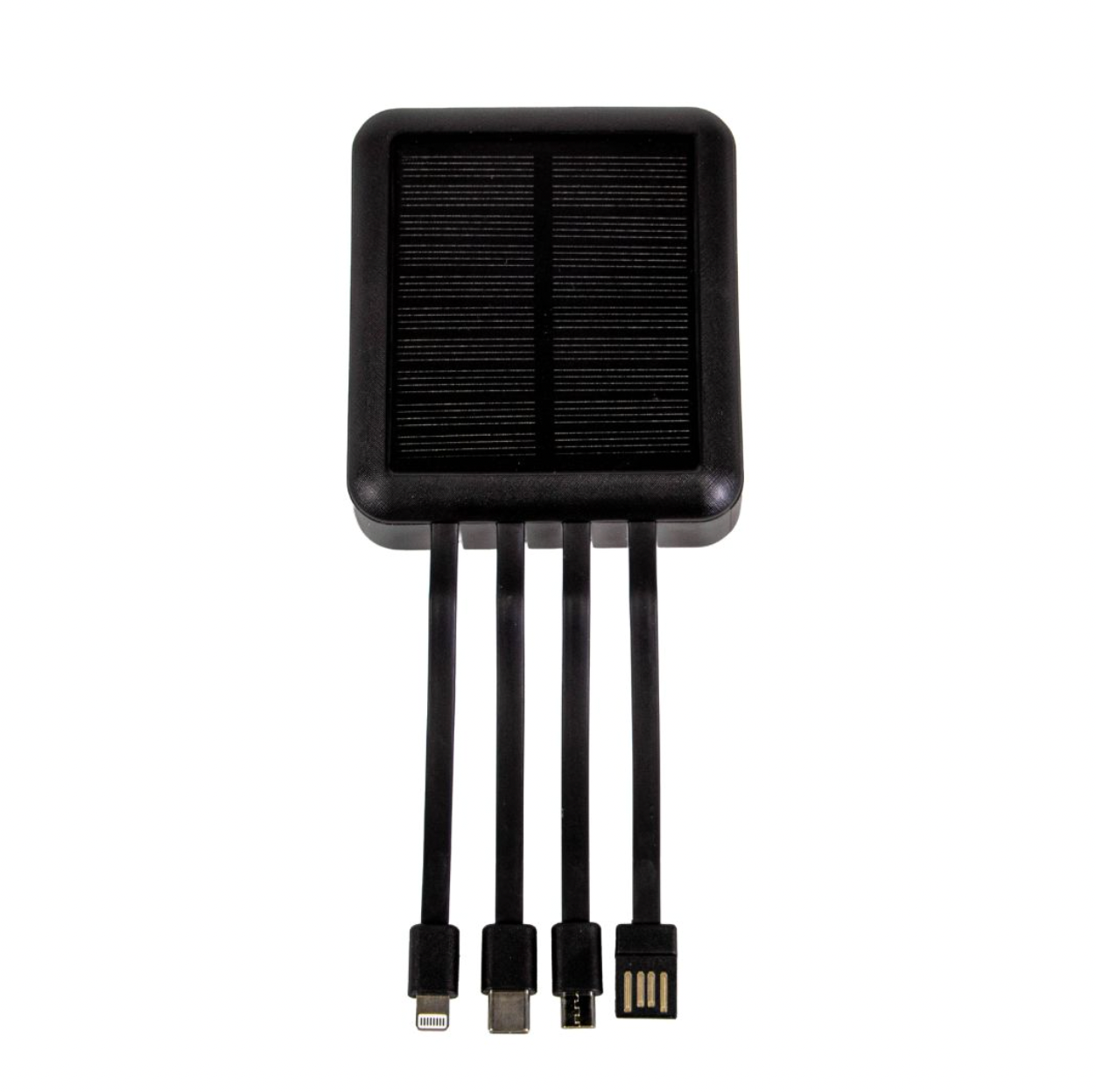 Mini solar powerbank med kablar, 10.000 mAh