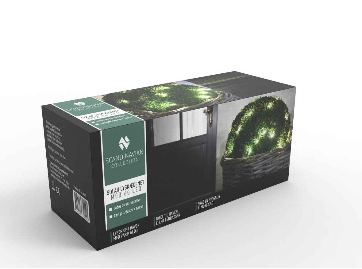 Solcells ljusnät med 60 LED