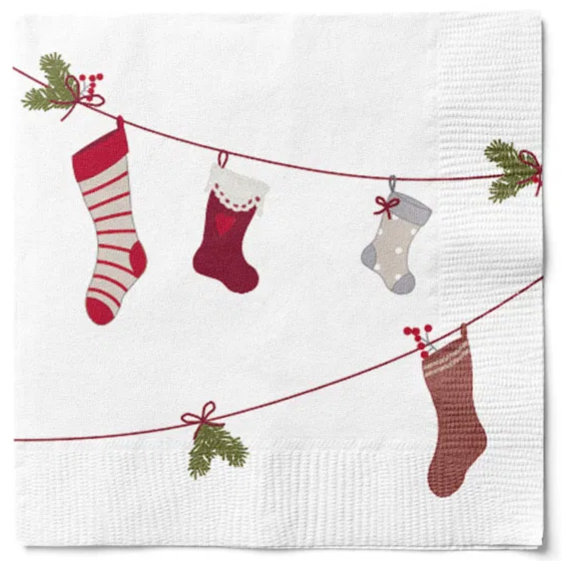 Servetter med julstrumpor -20 st