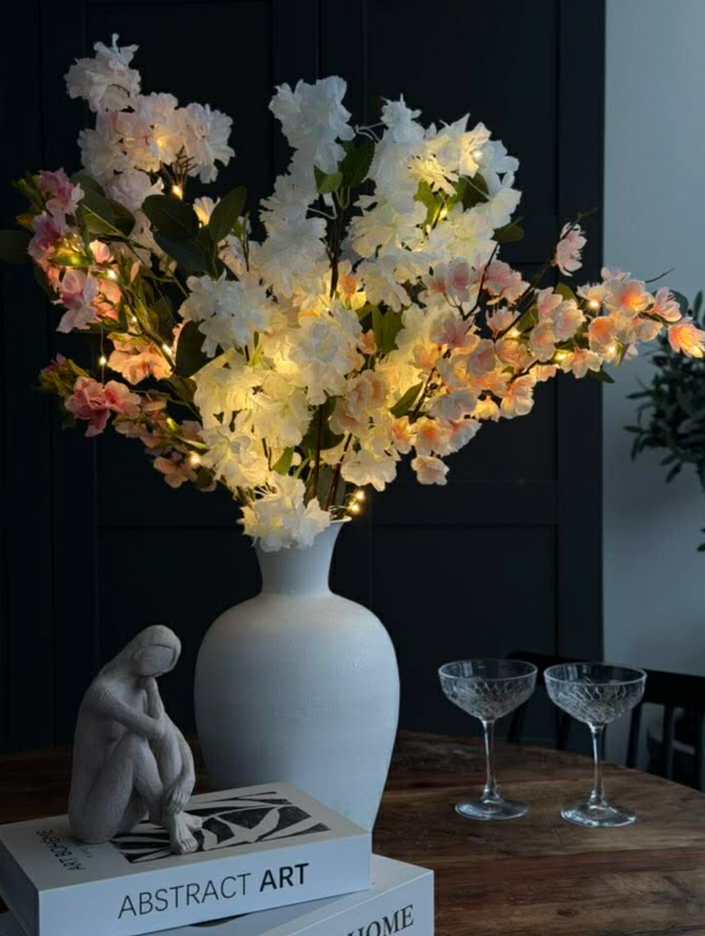 Japansk Körsbärsgren med ljus - Rosa