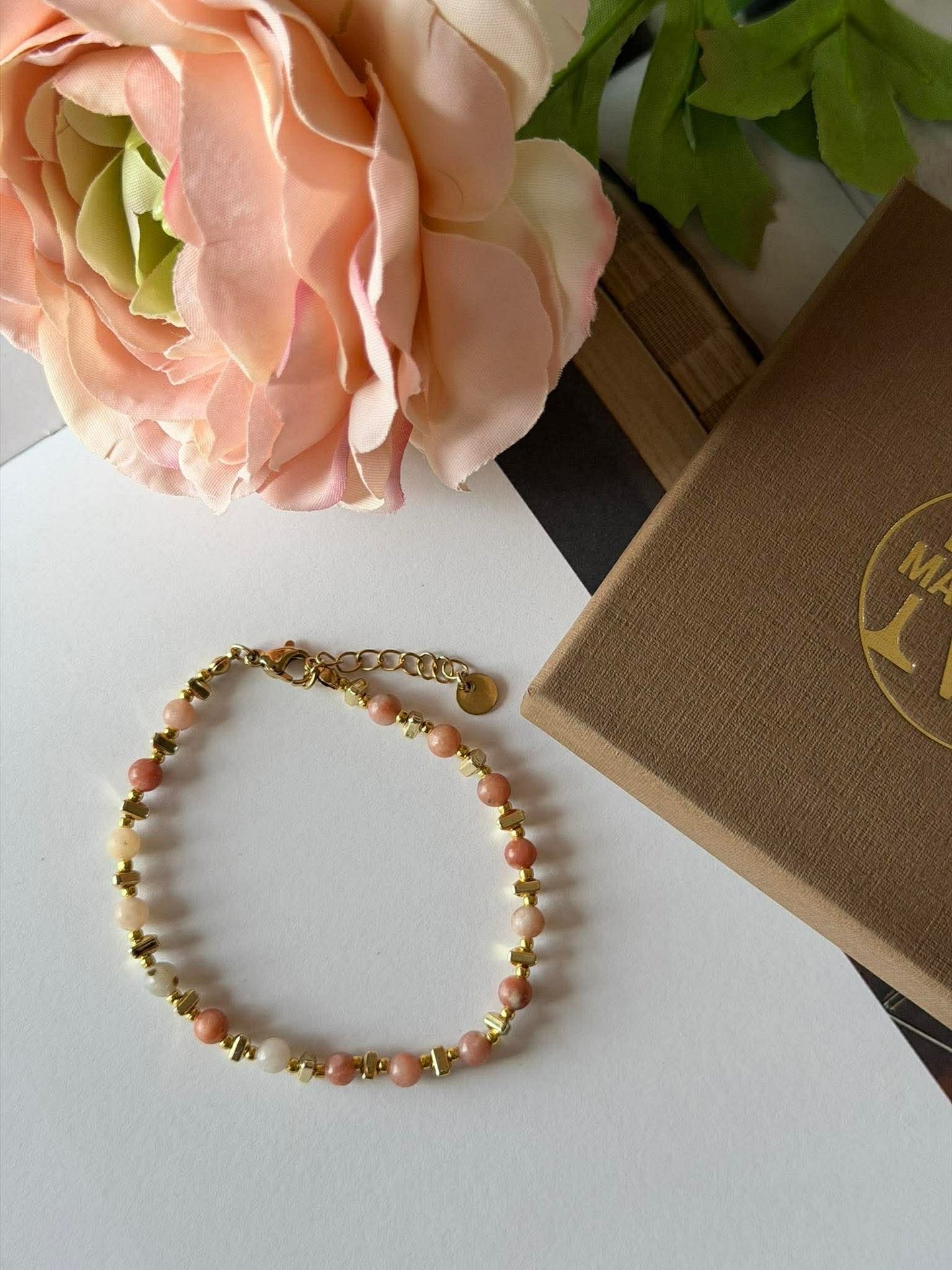 Armband TILDE - Natursten - Natur Rose