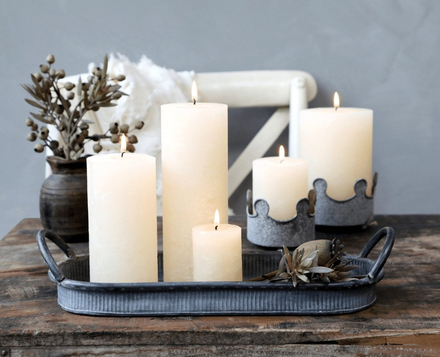 Bloklys i offwhite – 9 x 15cm - VIAMAJA.DK