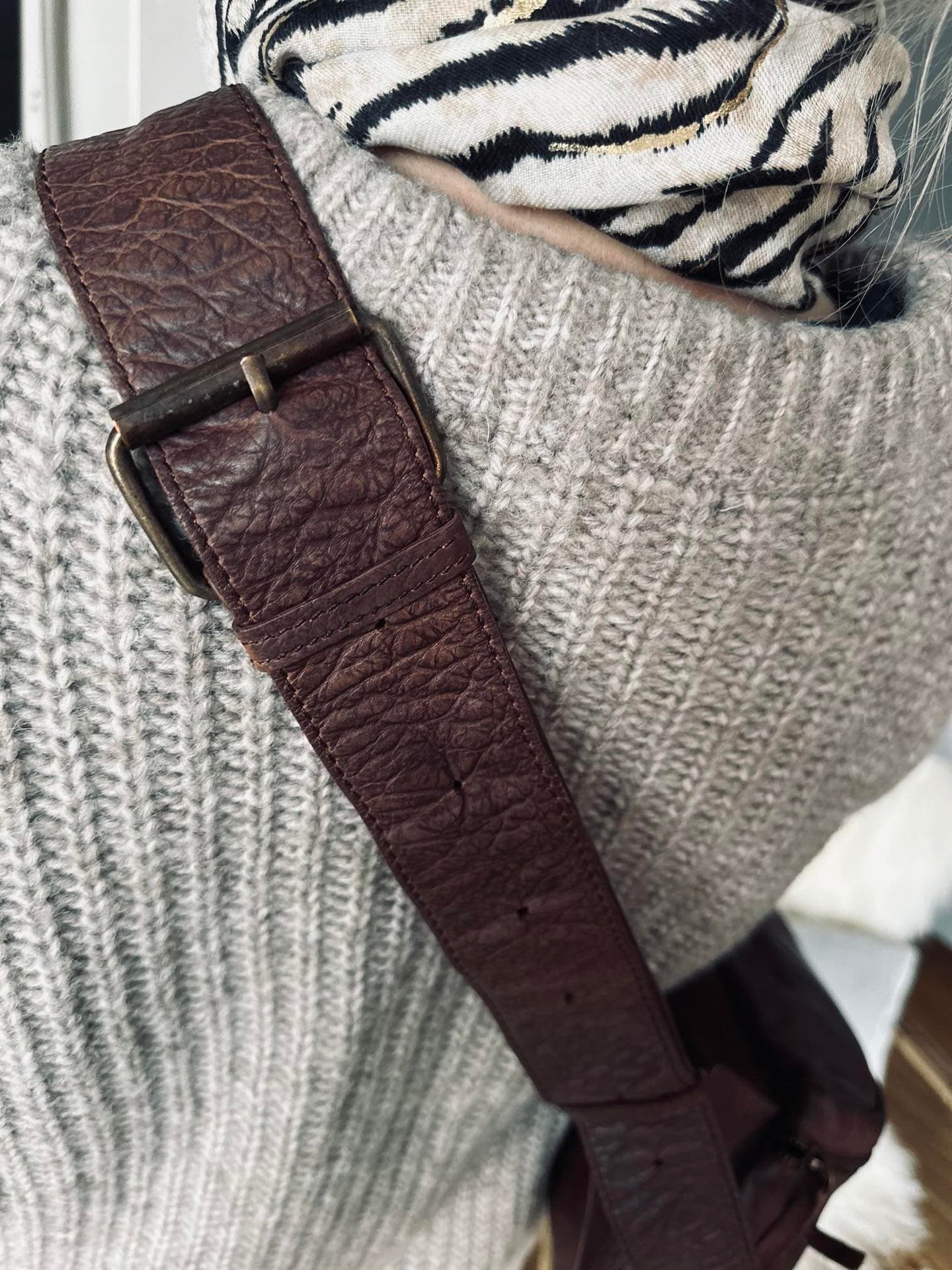 Bumbag Big Leather - Dark cognac - VIAMAJA.DK