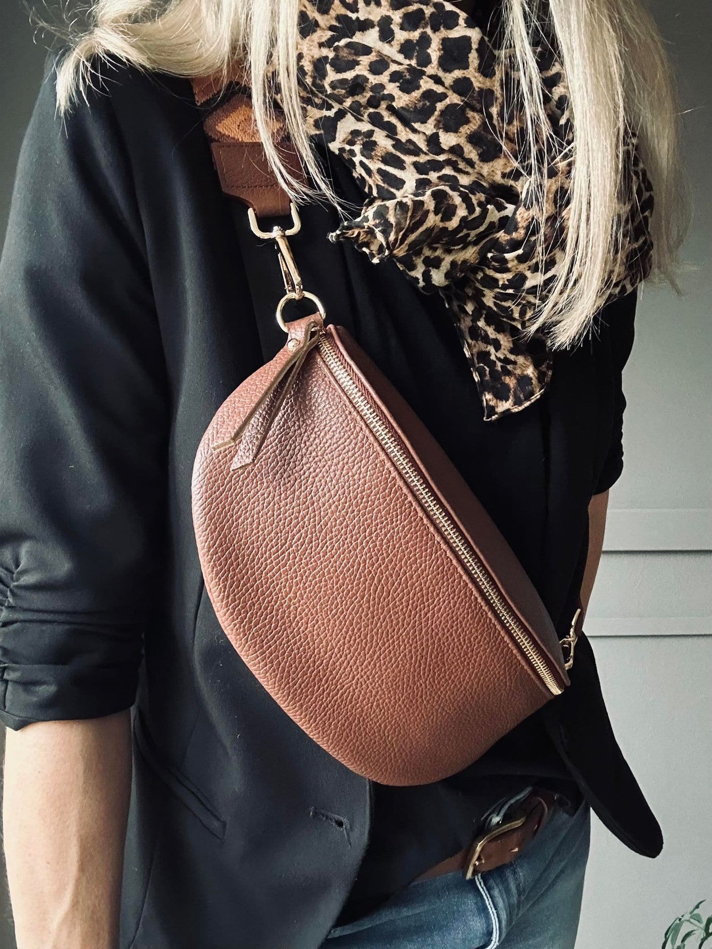 Bumbag med luxrem - Dark brown - VIAMAJA.DK