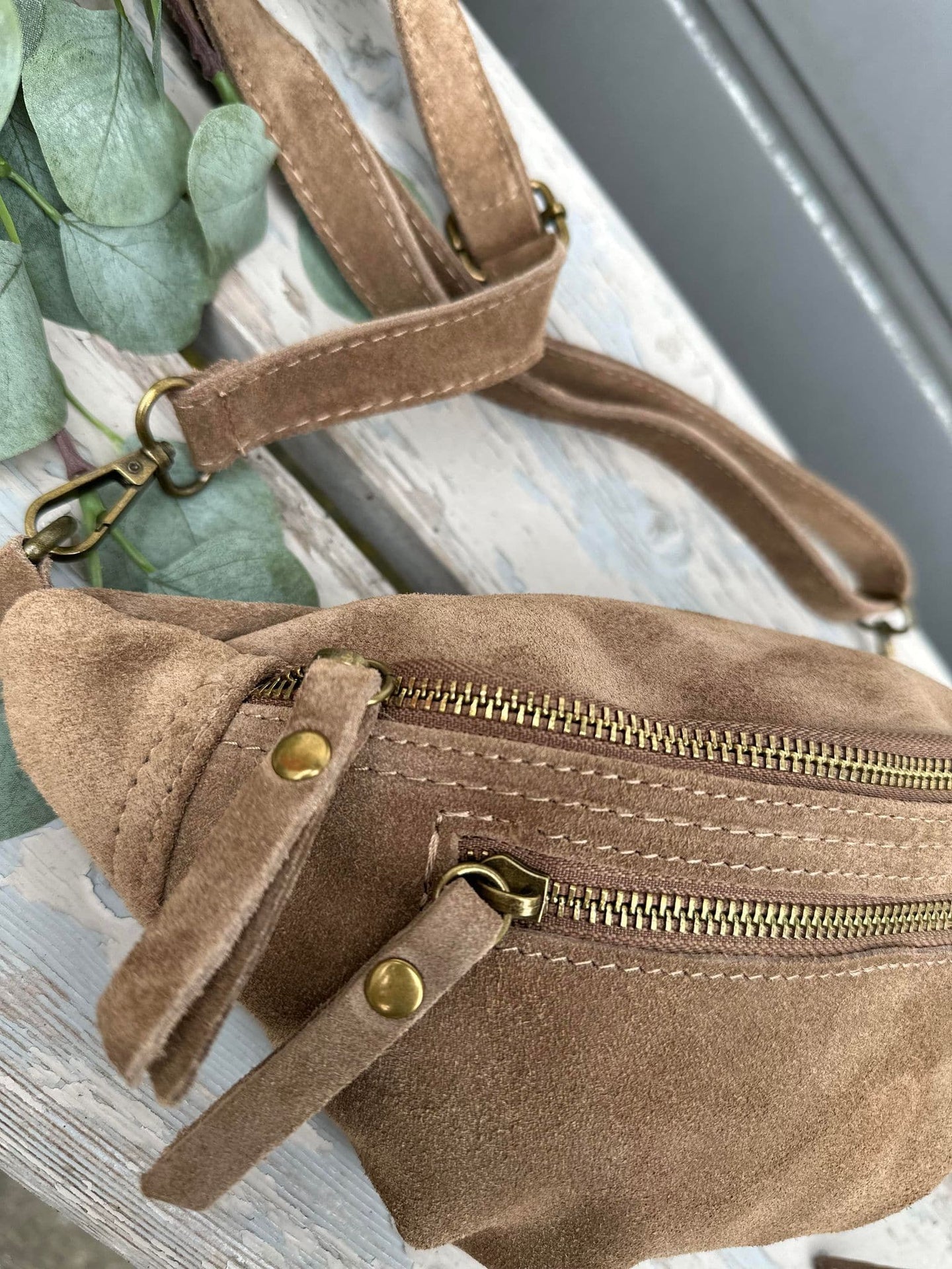 Bumbag Ruskind Beige - VIAMAJA.DK