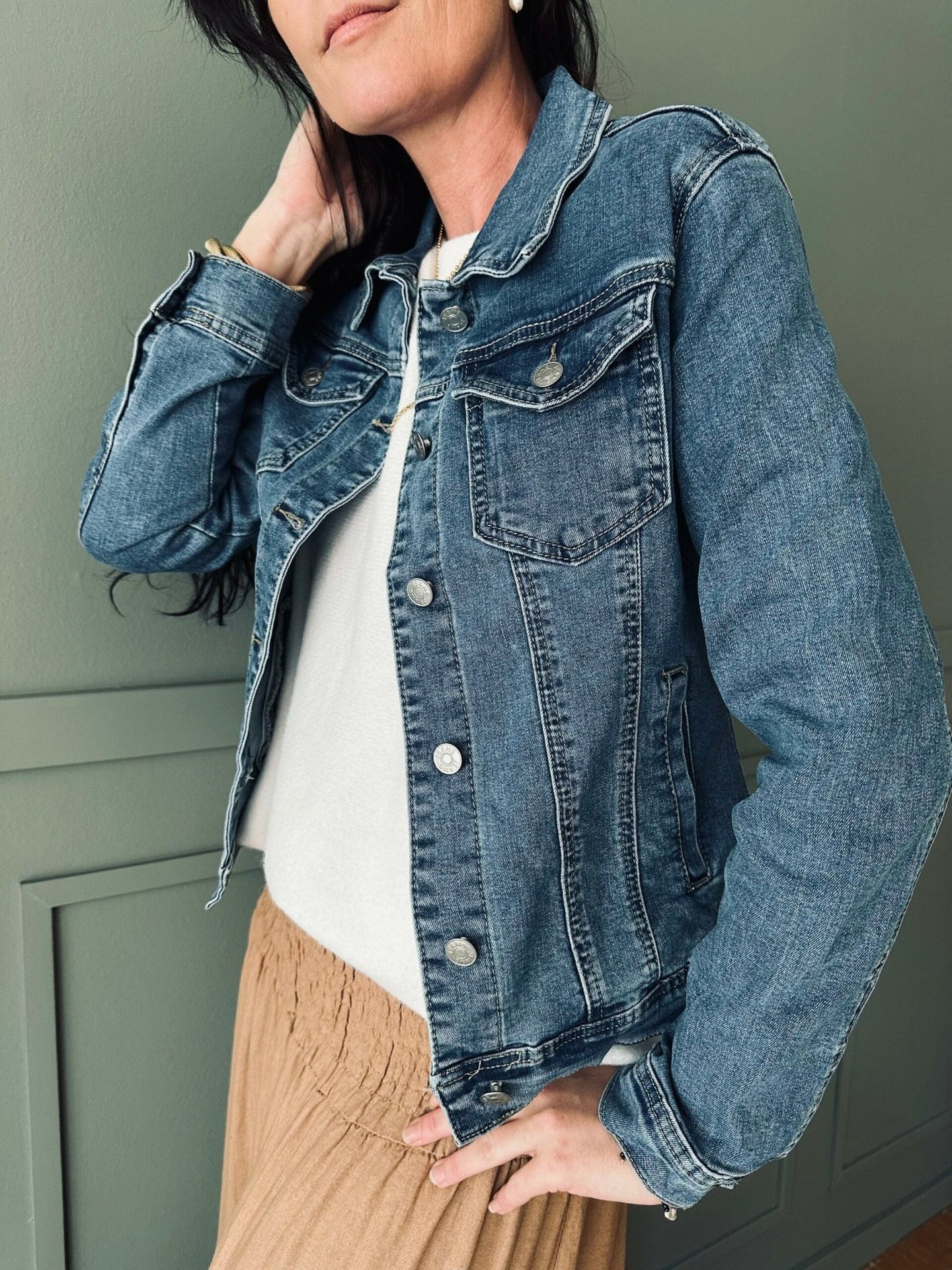 Denim jakke med stretch - VIAMAJA.DK