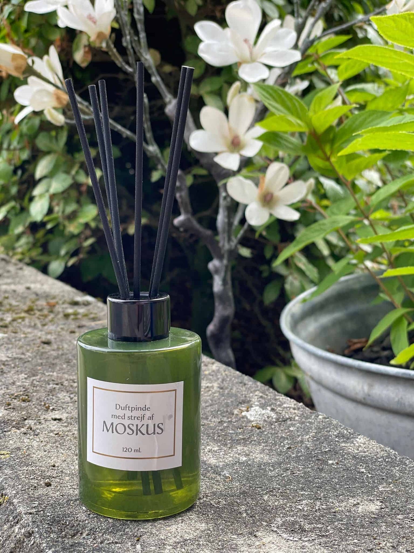 Duftepinde - Moskus 120ml - Oliven farve - VIAMAJA.DK