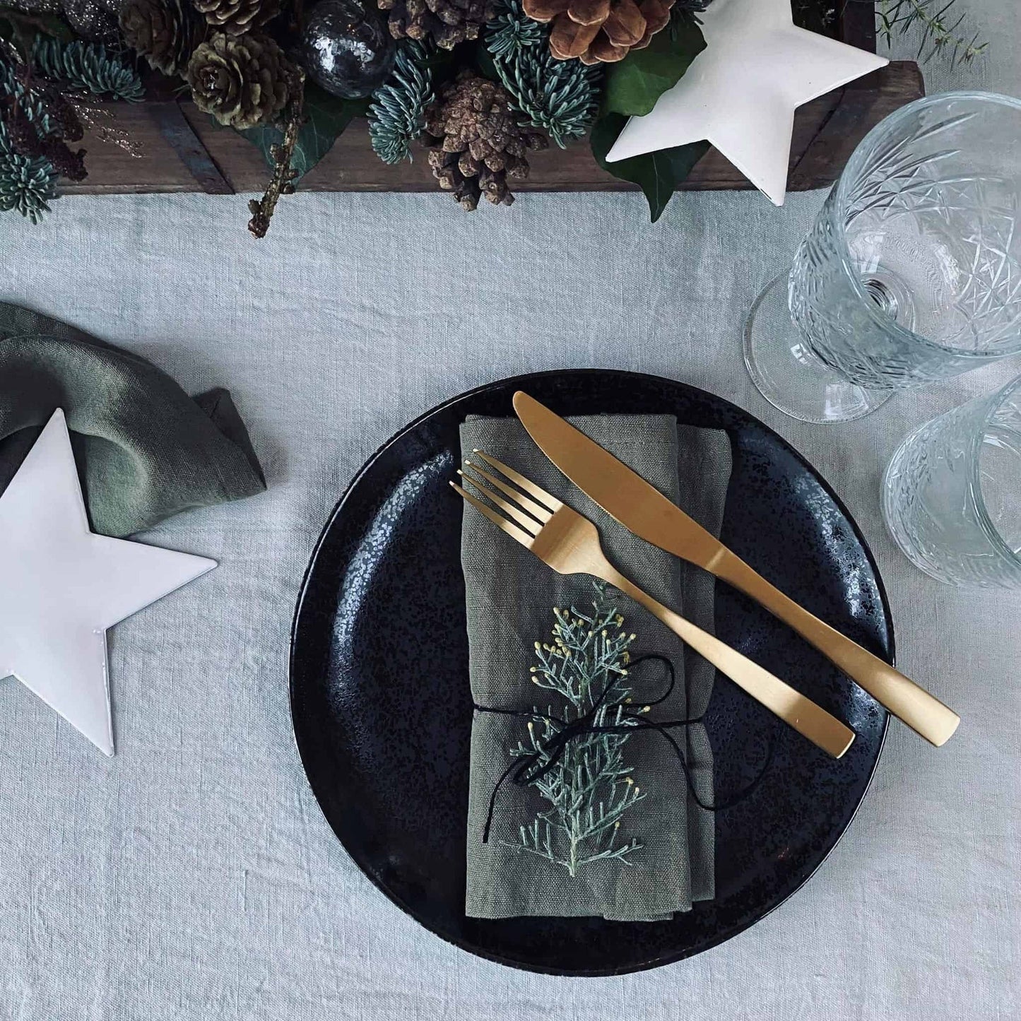 Dug i vasket hør 140x270cm – Stone - VIAMAJA.DK