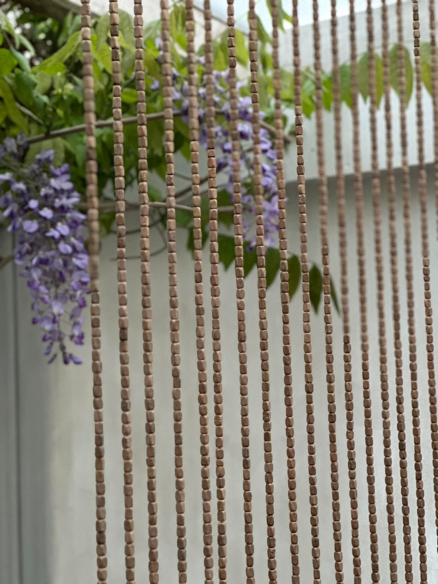 Forhæng i Natur perler - 120x200cm - Ekstra bred - VIAMAJA.DK