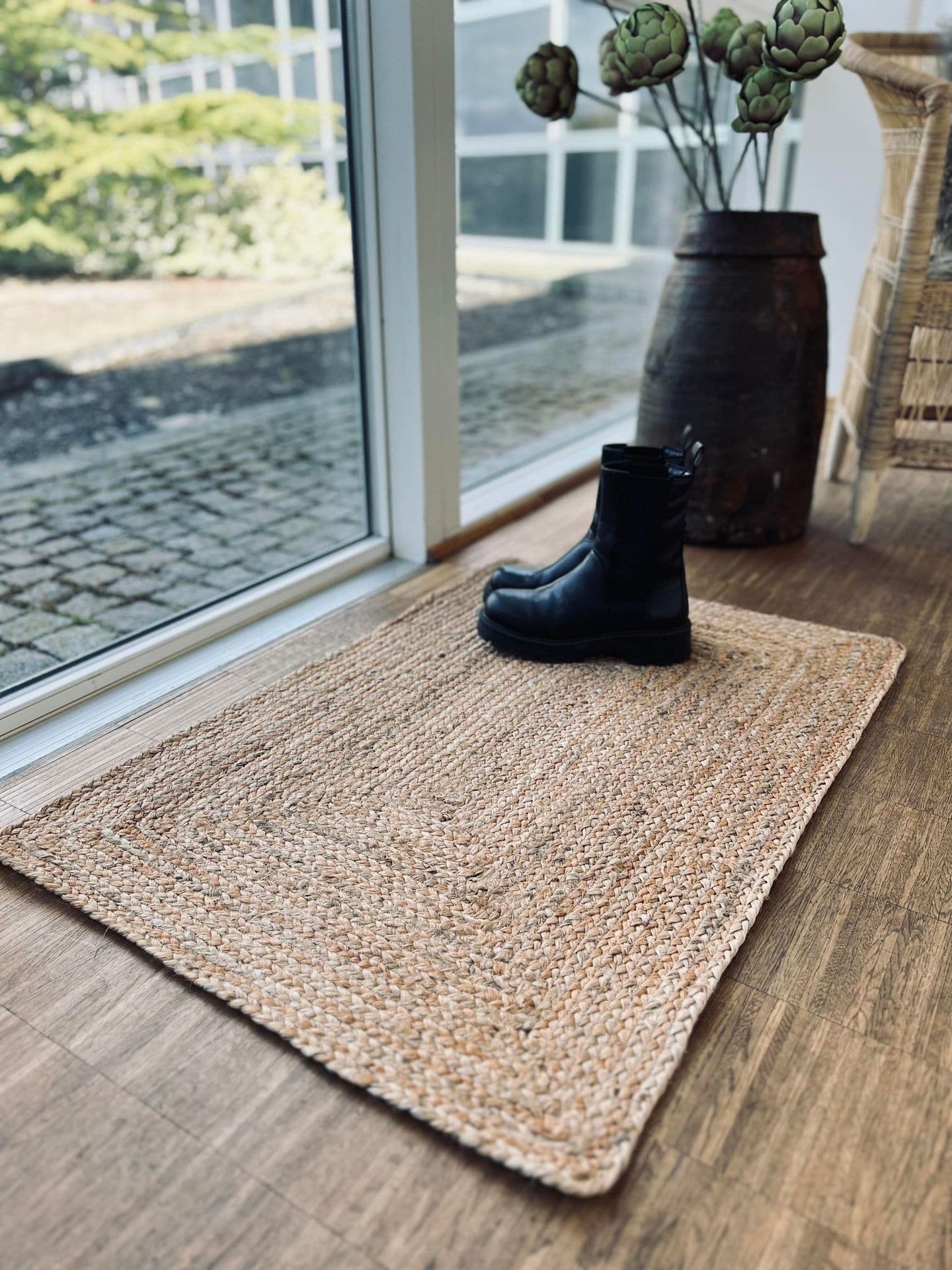 Gulvtæppe i jute - Måtte 60x90cm - VIAMAJA.DK