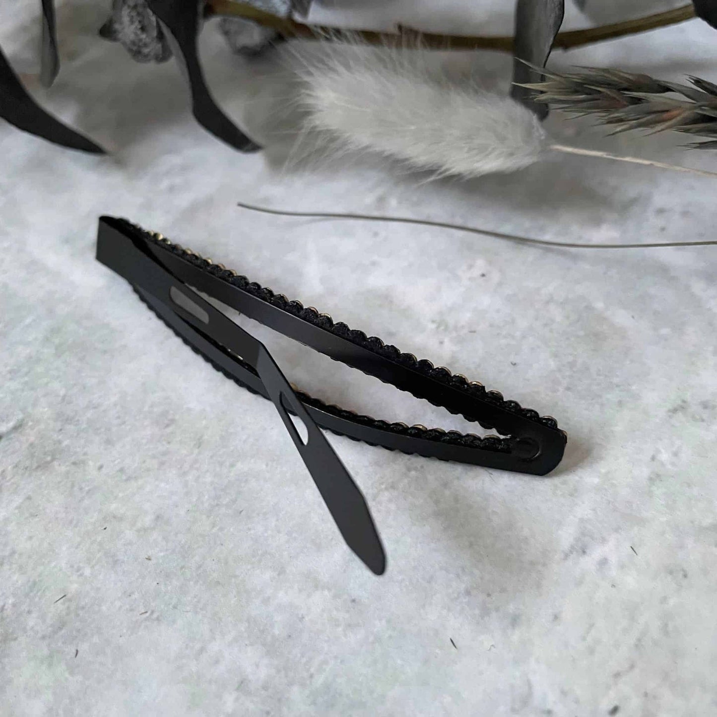 Hårspænde CILO med Sorte glassten - VIAMAJA.DK