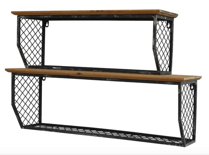 Hylder sæt af 2 store hylder // træ og metal - VIAMAJA.DK